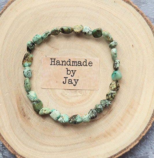 Rare African Turquoise Crystal Stone Bracelet
