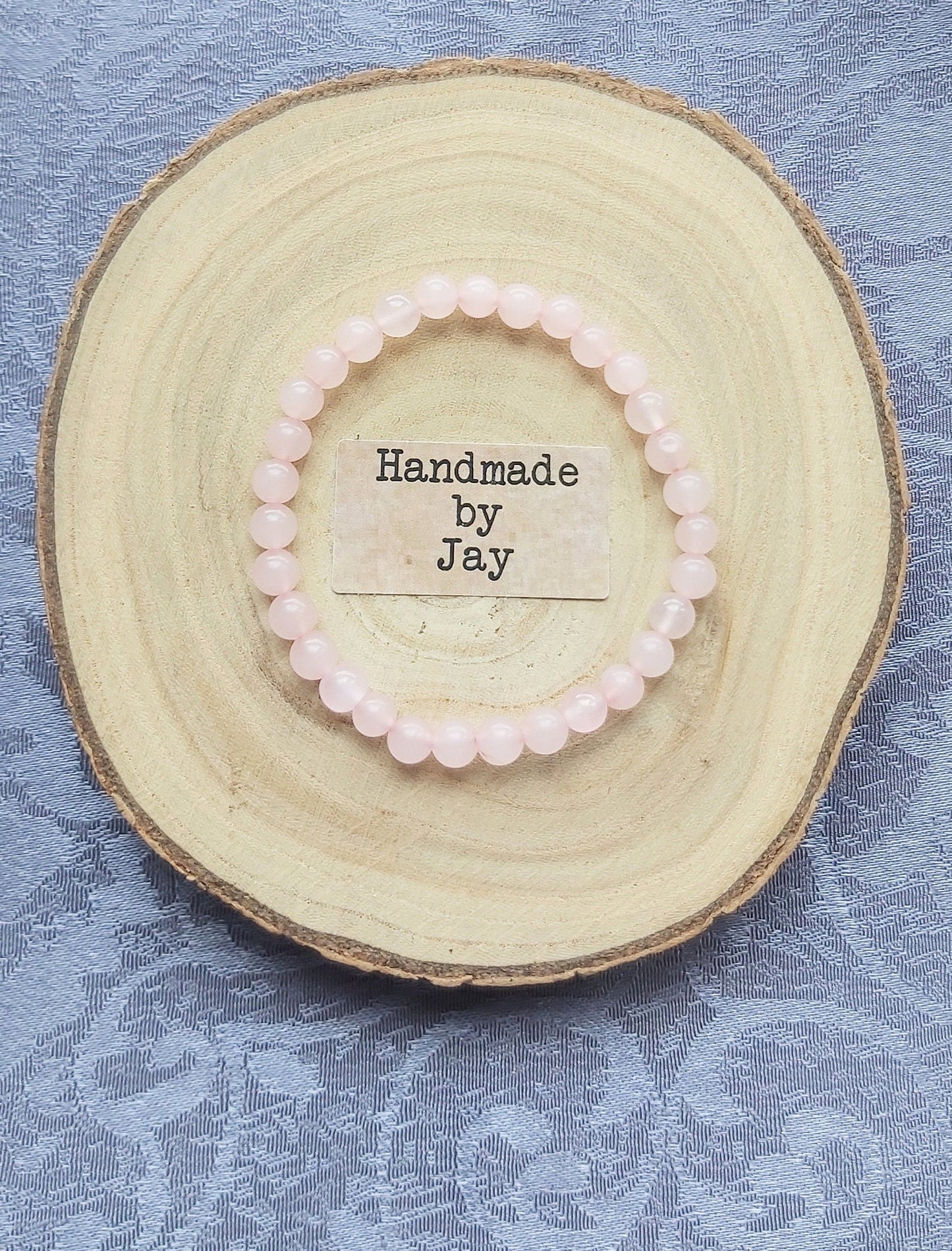 Child's Rose Quartz Crystal Beaded Bracelet: Calming Healing (Under 15cm)