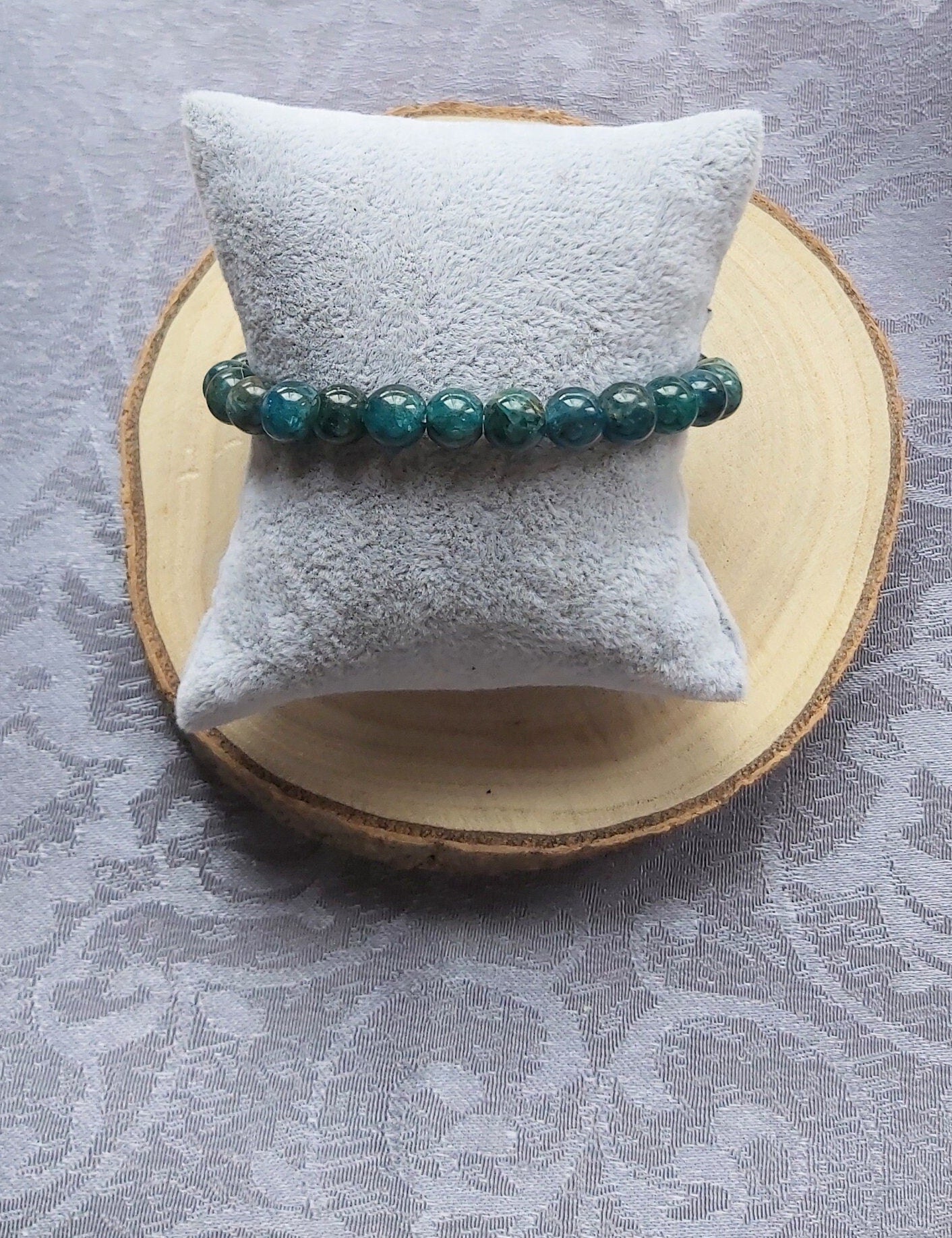 Apatite Crystal Beaded Bracelet: AAA Grade Gemstone, Reiki Charged