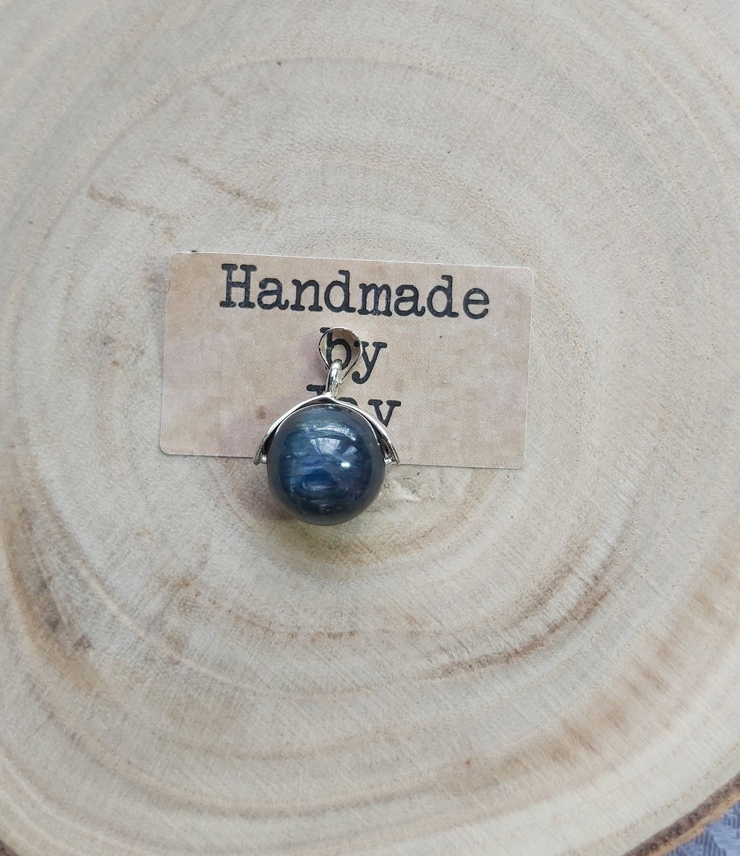 12mm Rare Kyanite Crystal for Anxiety, Migraines & Fatigue Gemstone Pendant on Silver Chain