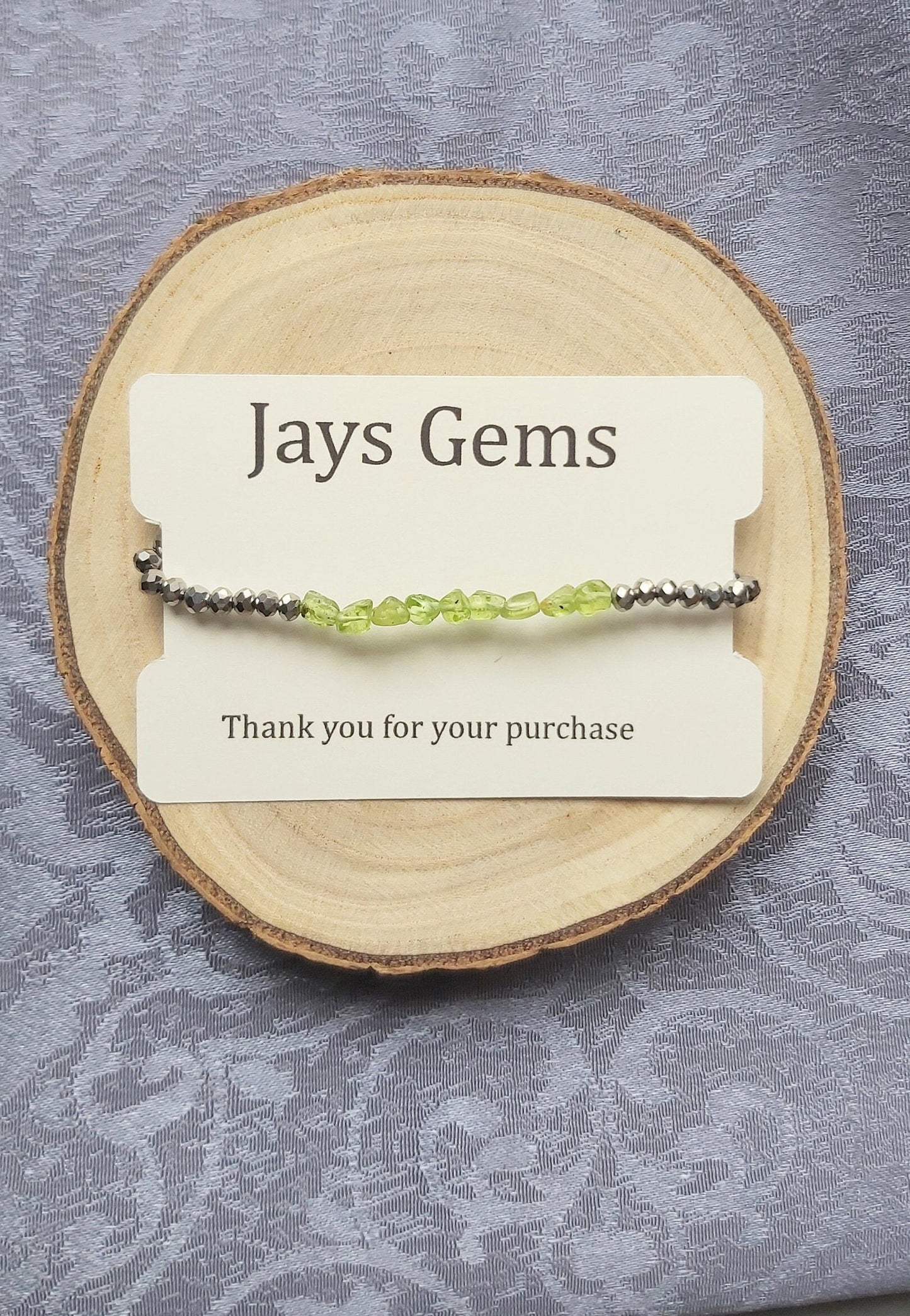 Hematite Peridot Bracelet: Natural Crystal Root Chakra
