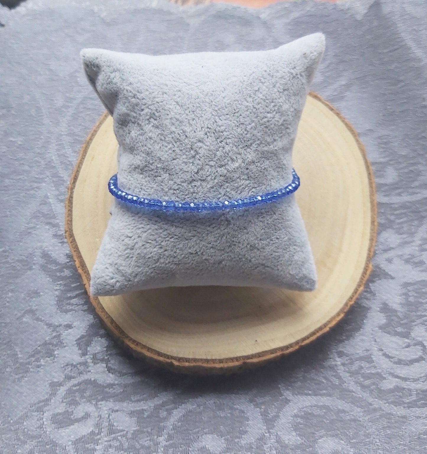 2mm Faceted Tanzanite for Migraines, Detox, Immune System and Trust Issues Crystal Gemstone Beaded 925 Sterling Silver Bracelet