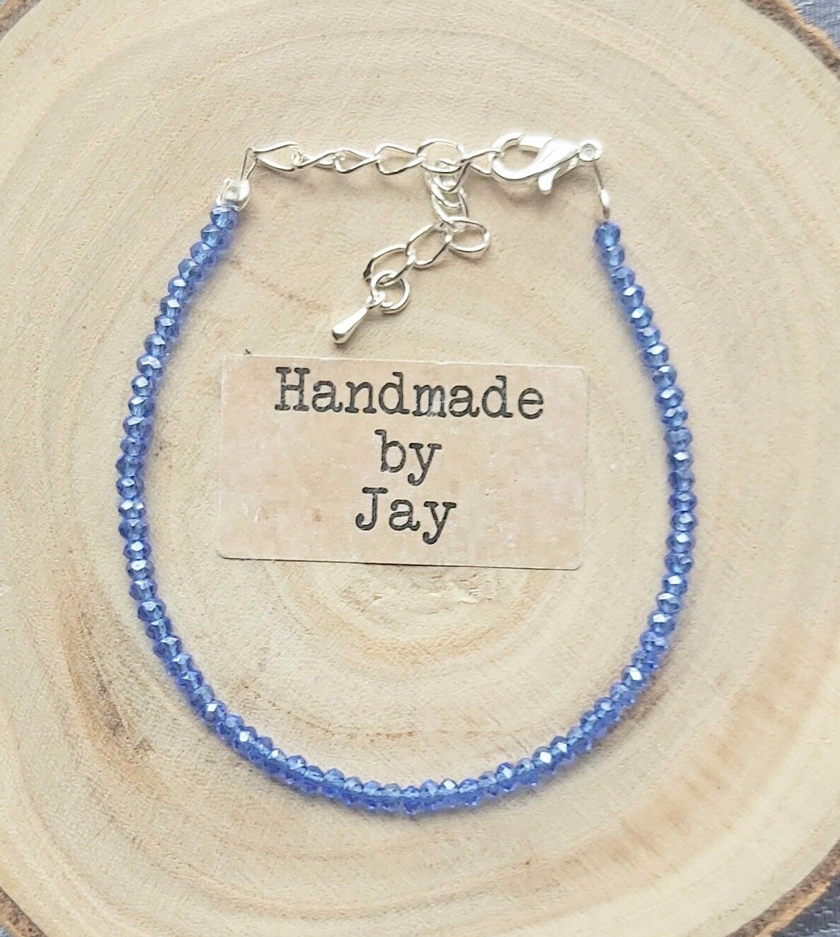 2mm Faceted Tanzanite for Migraines, Detox, Immune System and Trust Issues Crystal Gemstone Beaded 925 Sterling Silver Bracelet