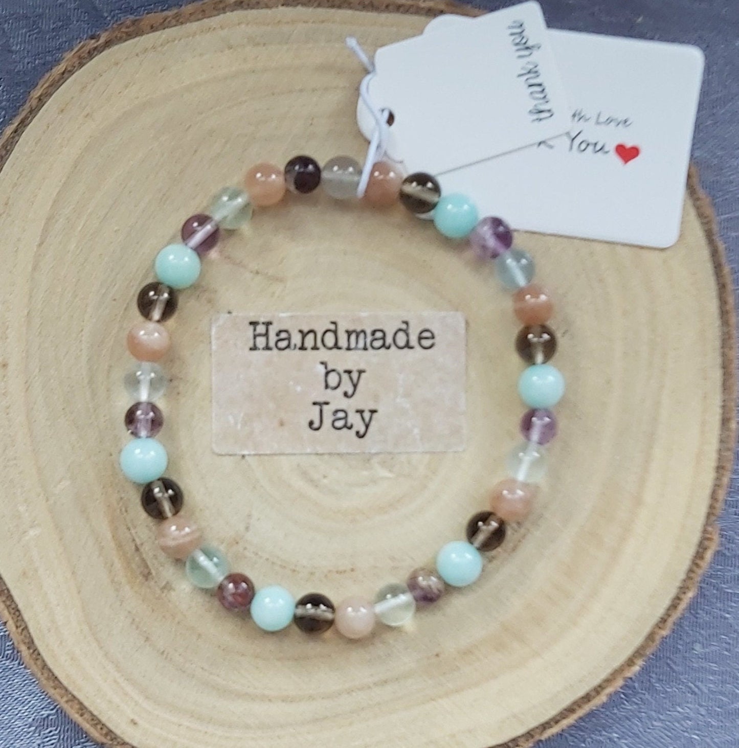 Chronic Fatigue,  Fibromyalgia and Nerve Pain Crystal Healing Gemstone Beaded  Bracelet