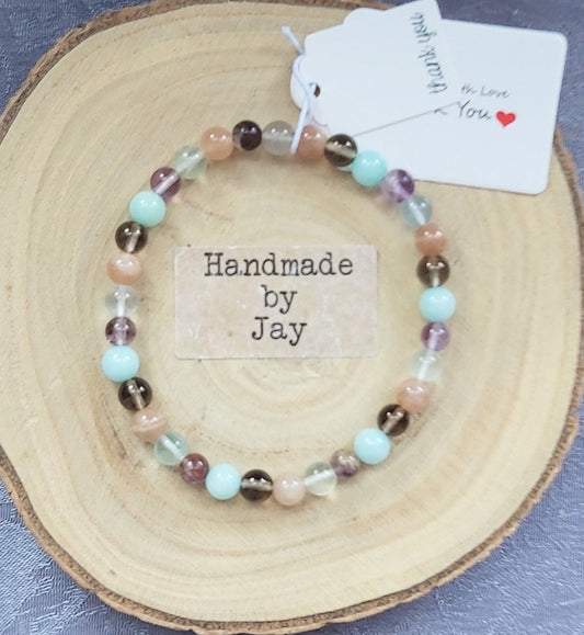 Chronic Fatigue,  Fibromyalgia and Nerve Pain Crystal Healing Gemstone Beaded  Bracelet