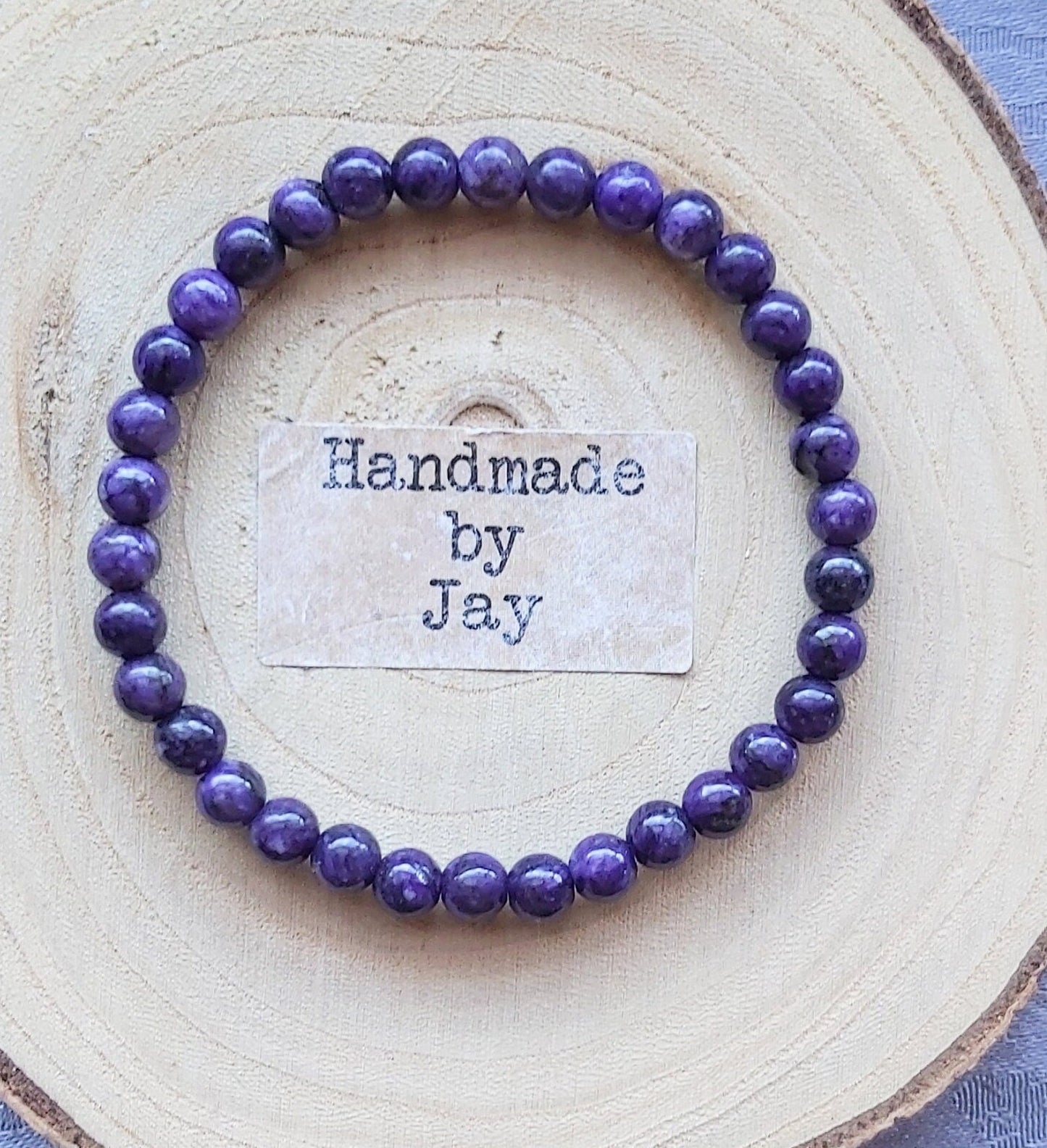 Handmade Natural Chariote Crystal Bracelet - 6mm Beads for Balance