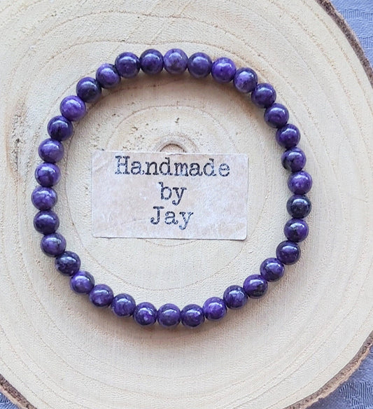 Handmade Natural Chariote Crystal Bracelet - 6mm Beads for Balance