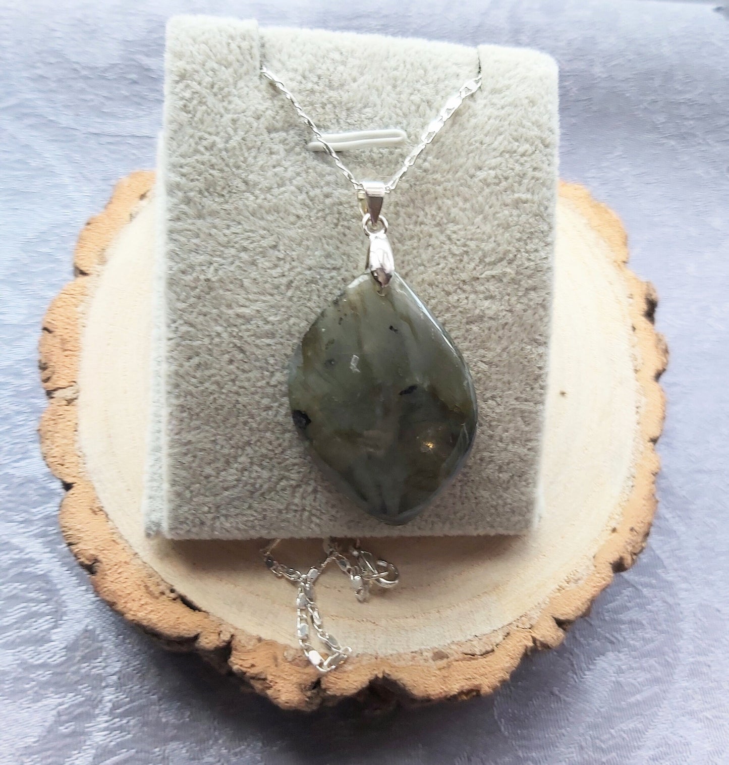 Natural Large Labradorite Crystal Gemstone Pendant