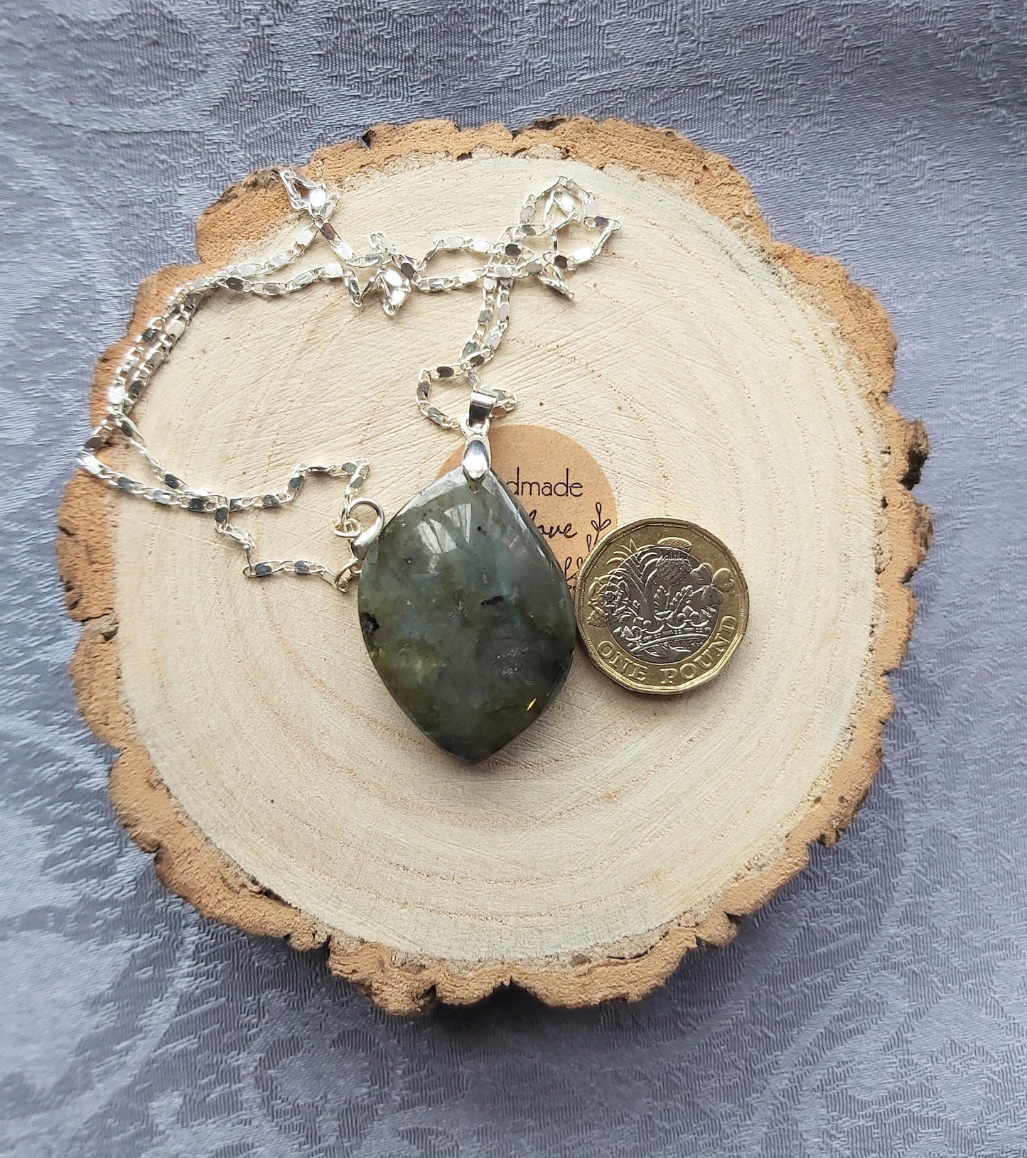 Handmade AAA+ Large Labradorite Crystal Gemstone Pendant