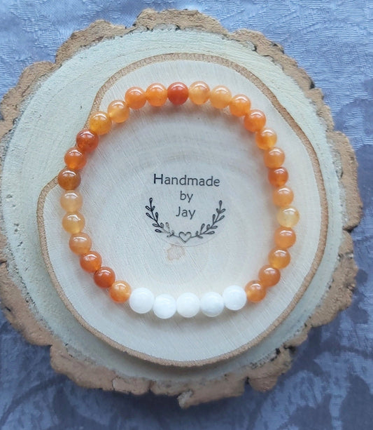 Natural Moonstone & Sunstone Crystal Gemstone Bracelet