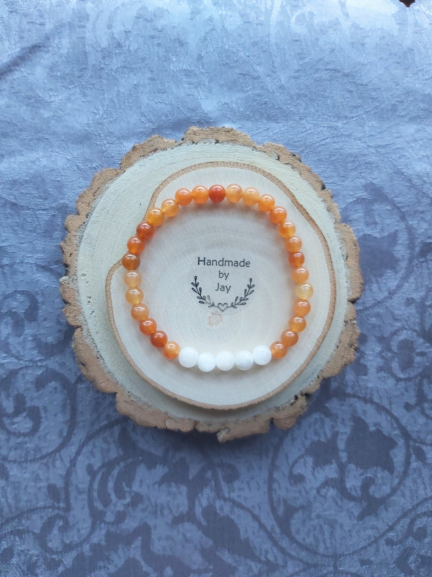Natural Moonstone & Sunstone Crystal Gemstone Bracelet