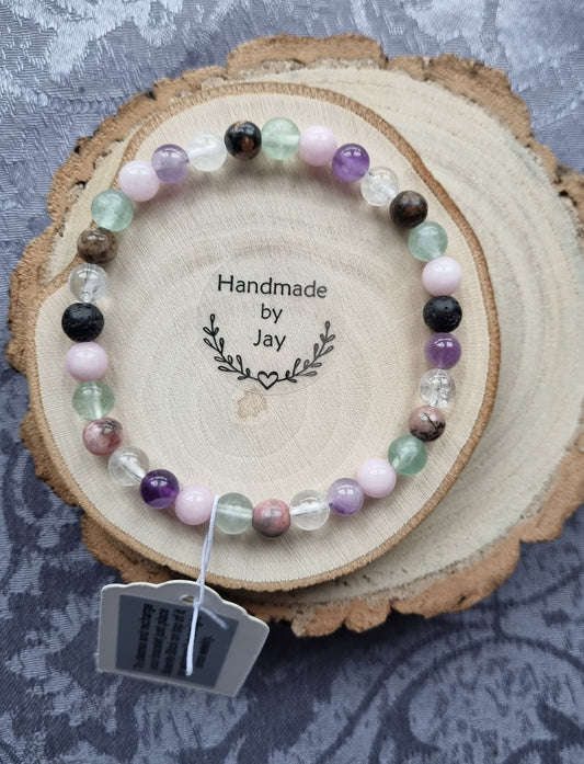 Immune System Support Crystal Healing Gemstone Beaded Bracelet Reiki Chakra