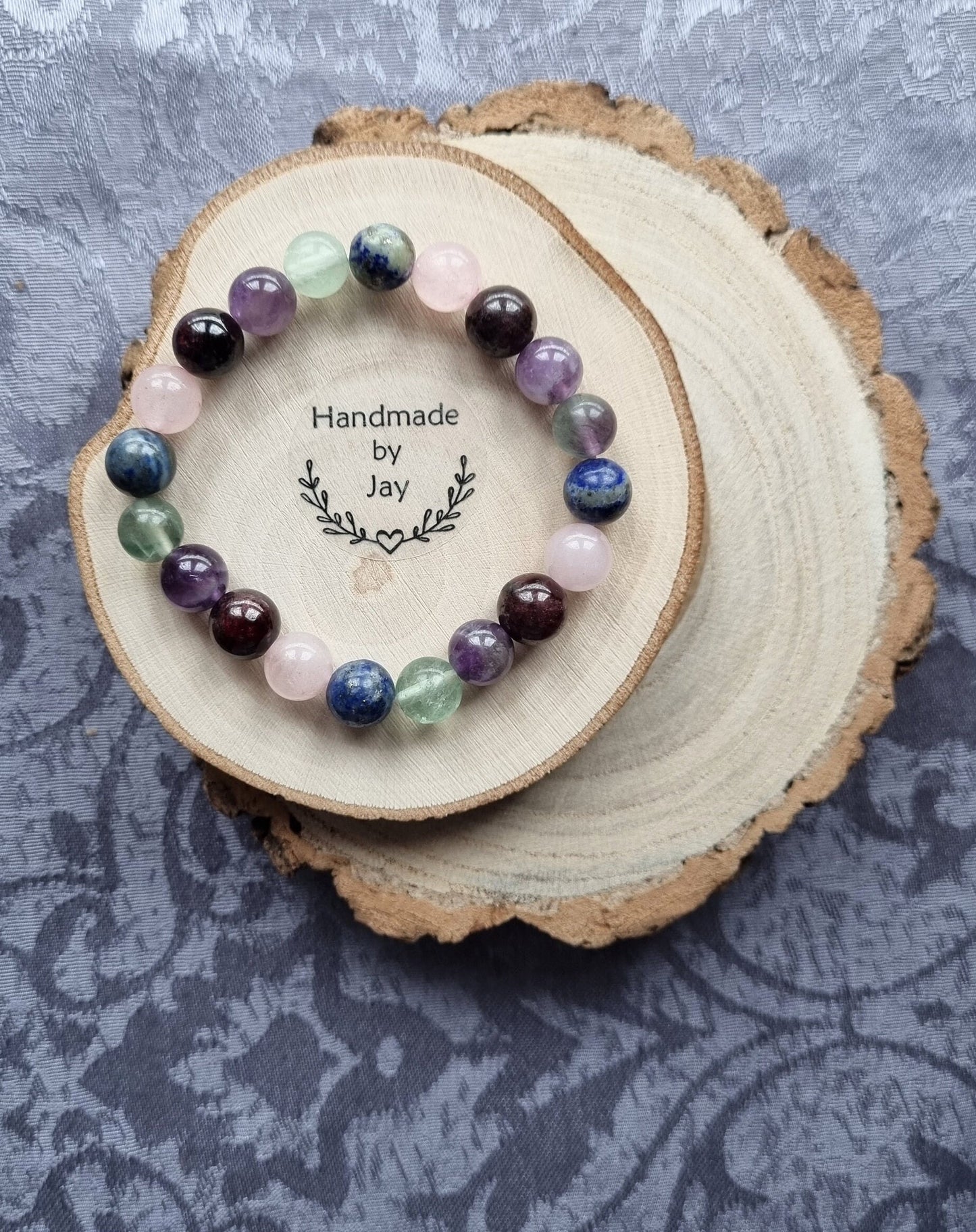 Vertigo, Dizziness, Balance, Insomnia and Grounding Root Chakra Crystal Gemstone Beaded Bracelet