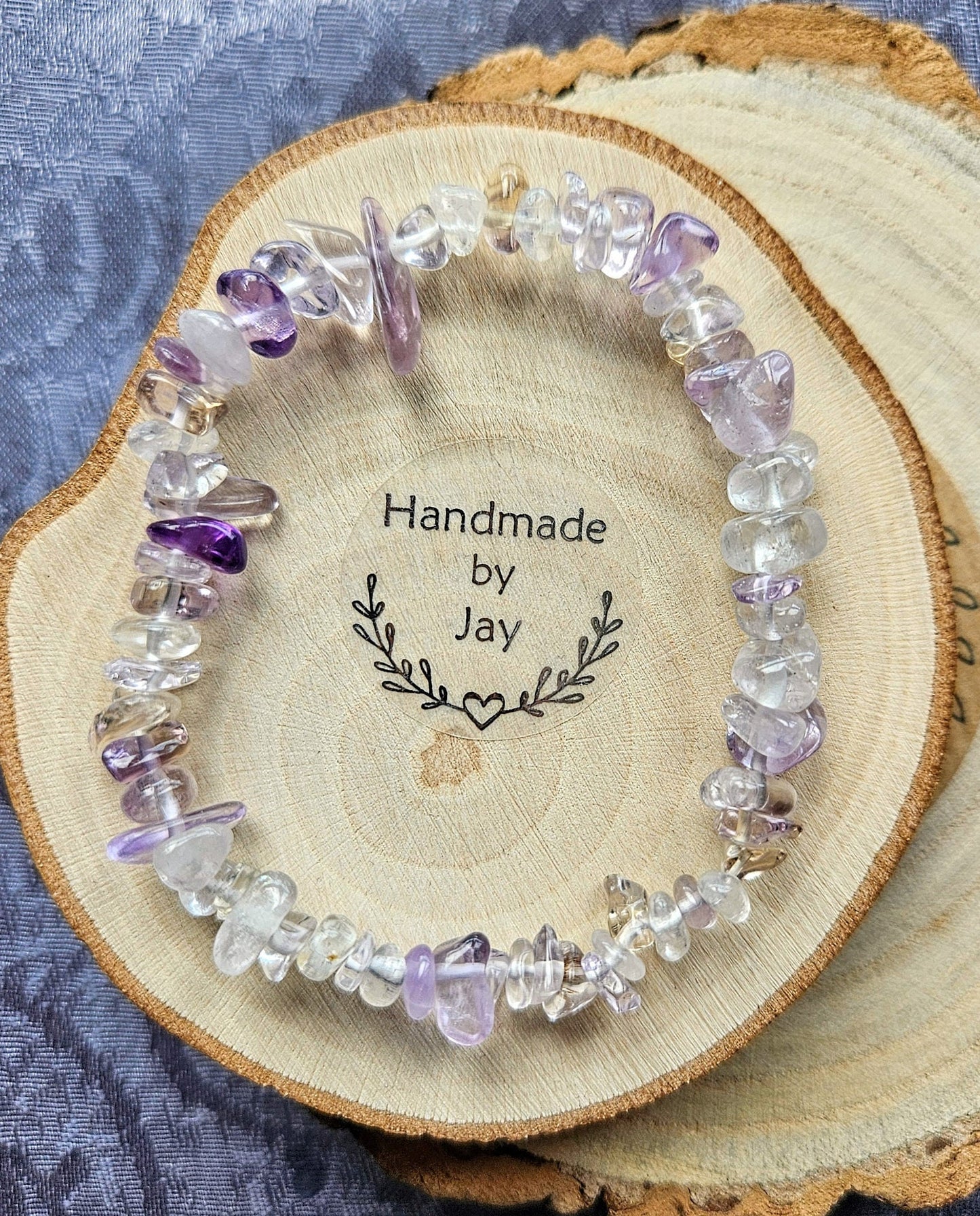 Natural Ametrine for Cleansing Gemstone Beaded Bracelet Reiki Chakra
