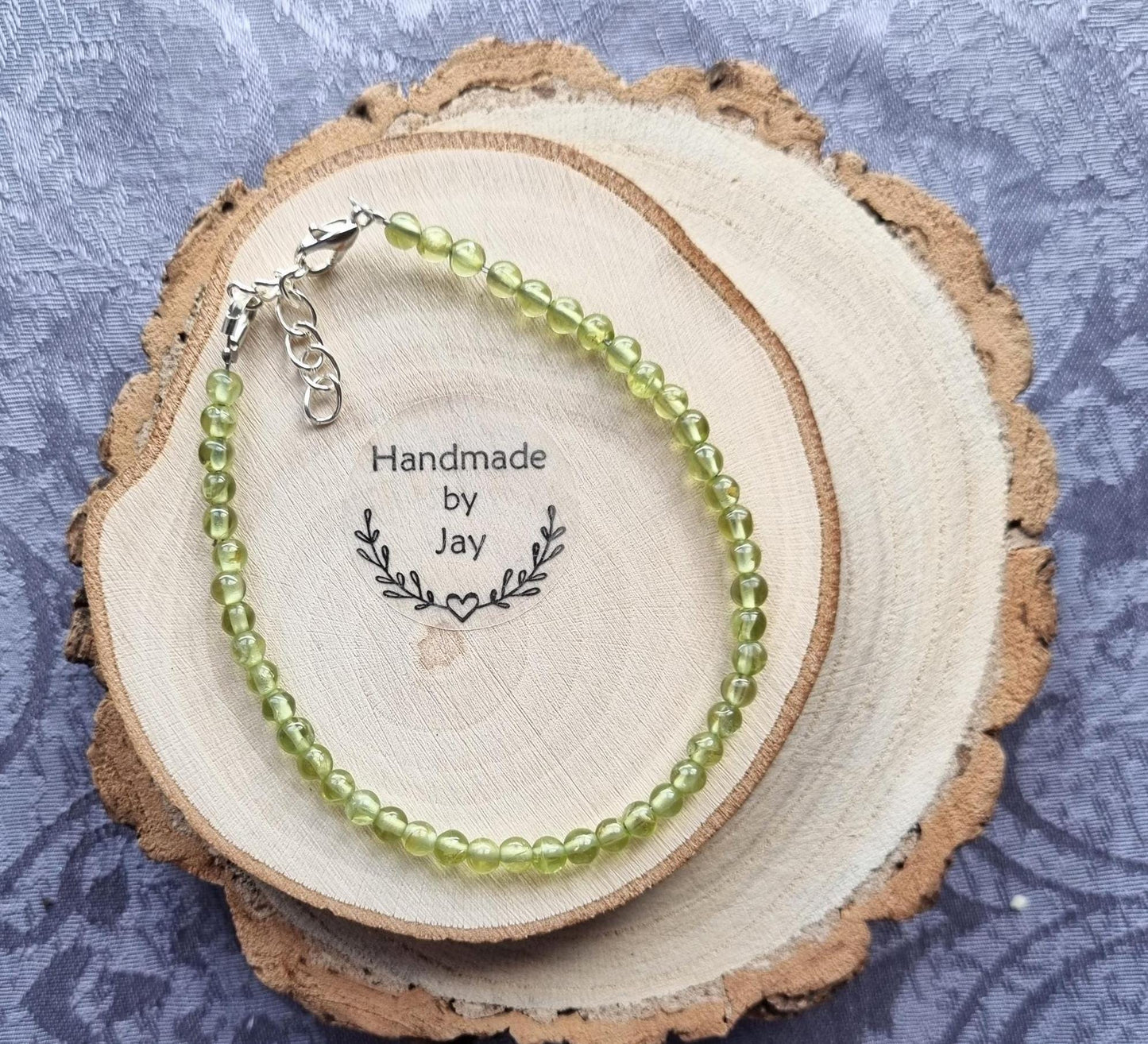 3mm Peridot Bracelet: 925 Sterling Silver, Crystal Healing Support