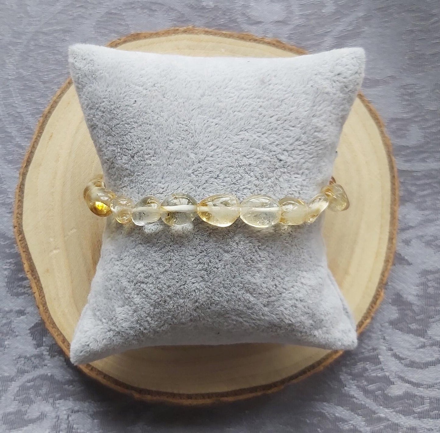 Natural Citrine Crystal Gemstone Beaded Solar Plexus Chakra Bracelet