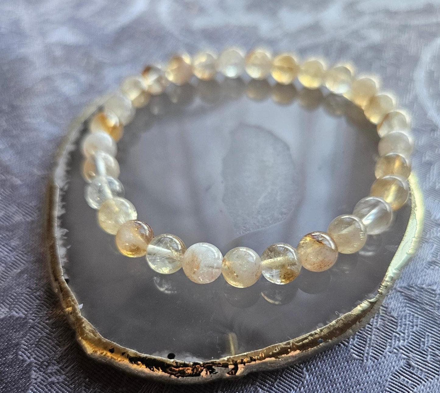 AAA Quality Citrine Crystal Beaded Solar Plexus Chakra Bracelet