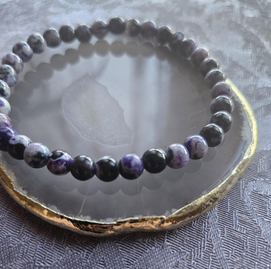 AAA rare 5mm Purple Flame Agate Crystal Beaded Bracelet