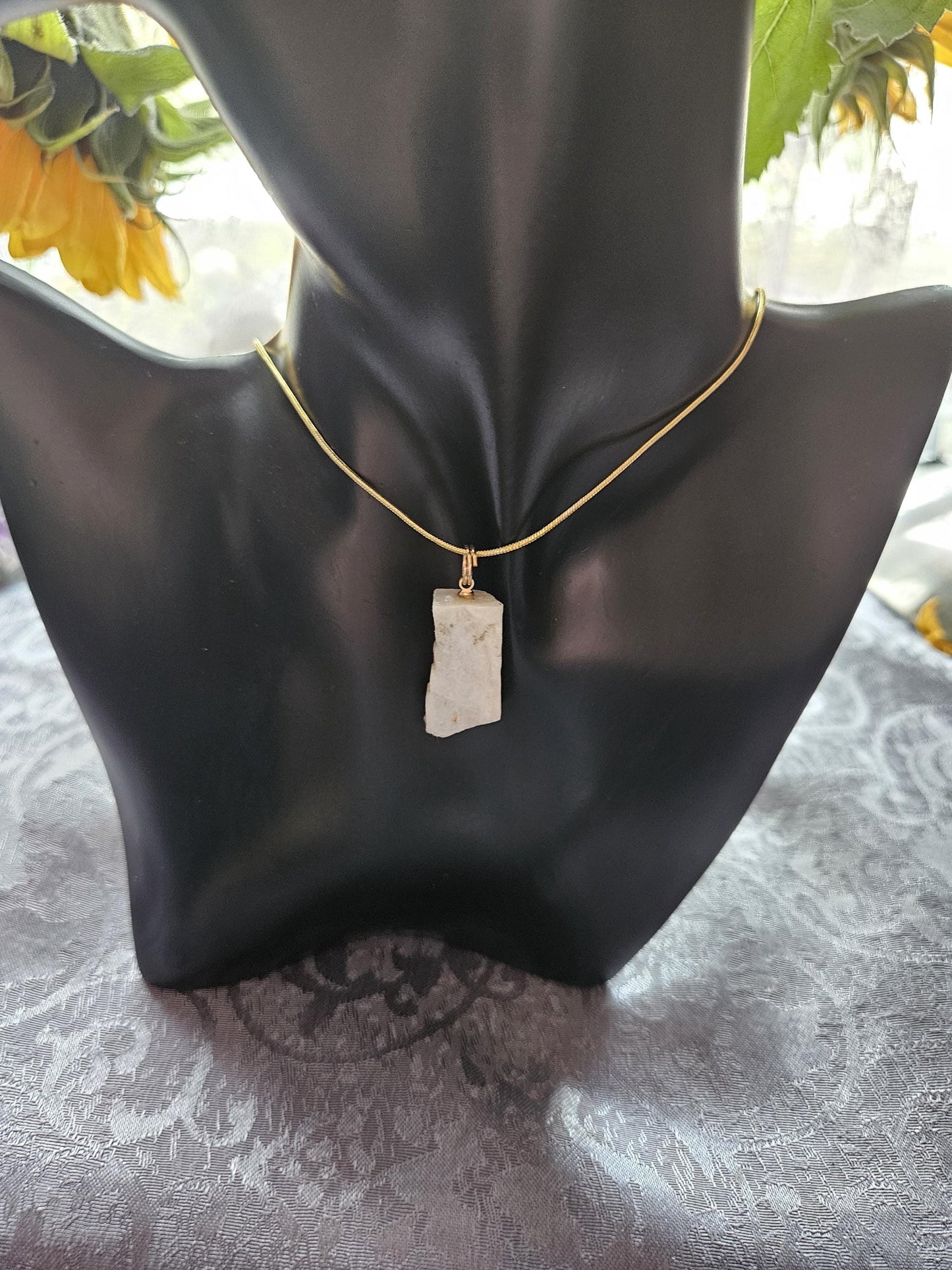 Rainbow Moonstone Pendant: Handmade Crystal Healing Jewelry