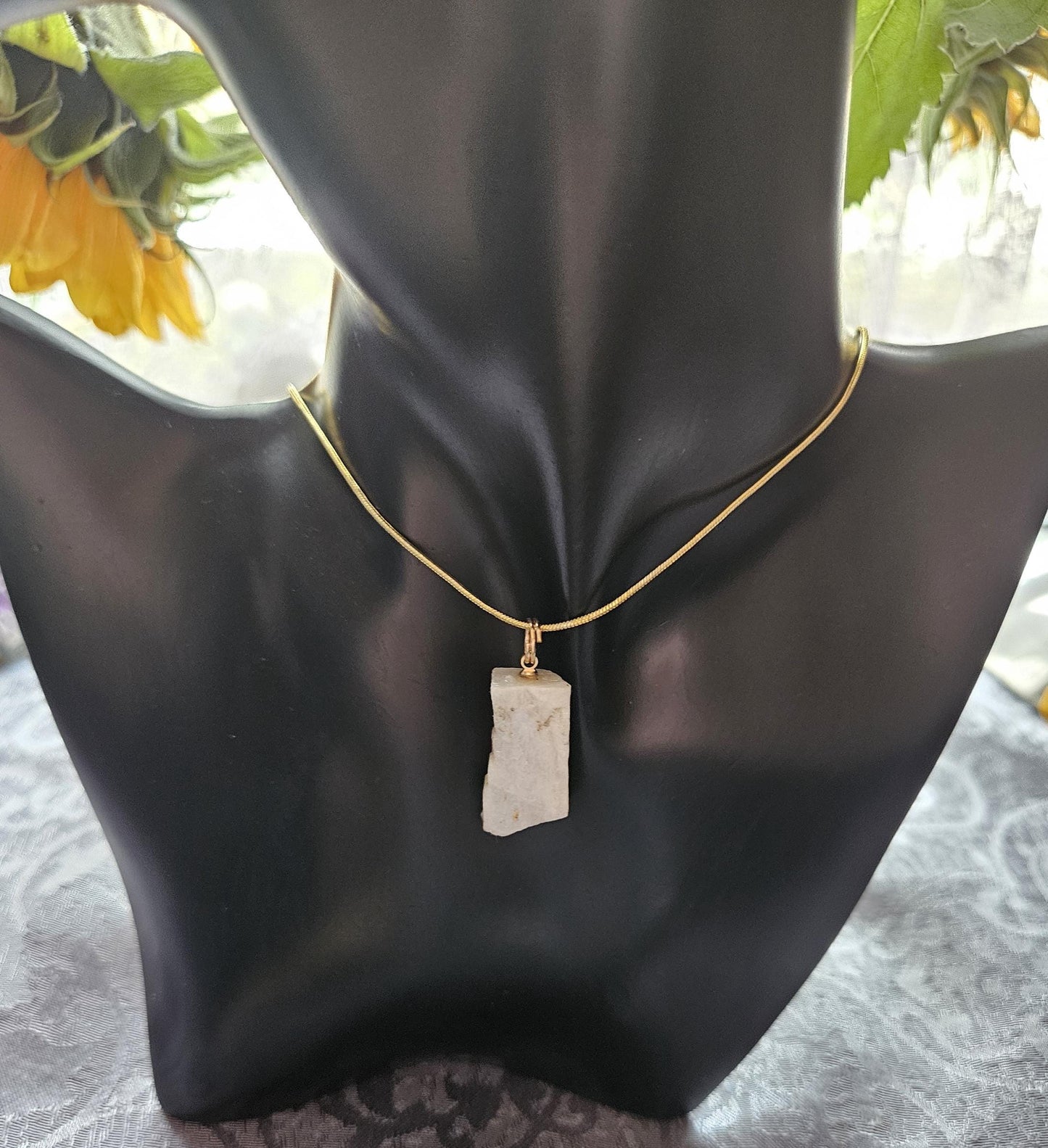 Rainbow Moonstone Pendant: Handmade Crystal Healing Jewelry