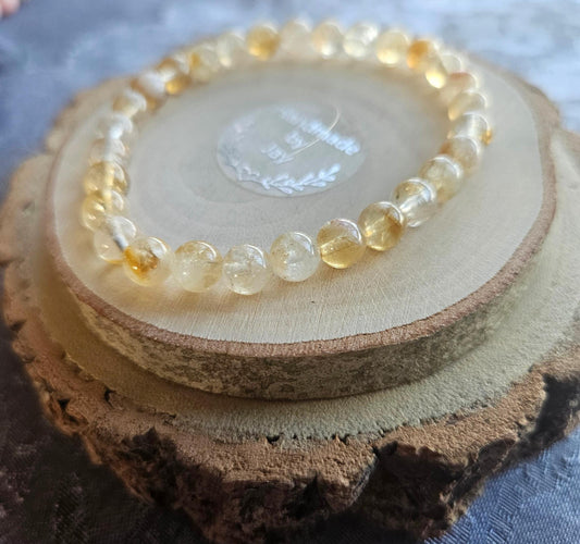 AAA Quality Citrine Crystal Beaded Solar Plexus Chakra Bracelet