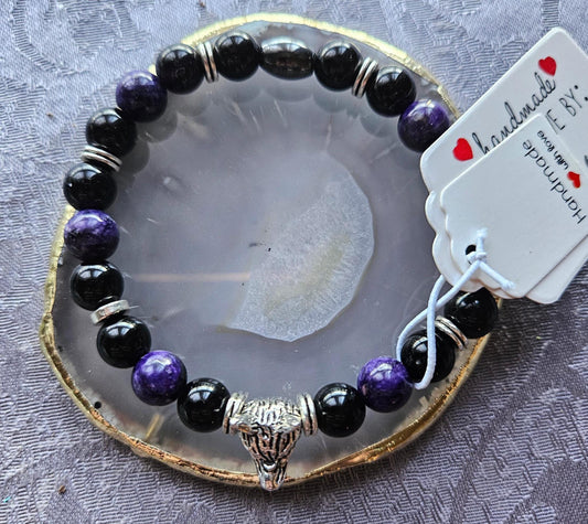 Mens Male Unisex ADHD and Anxiety Gemstone Bracelet