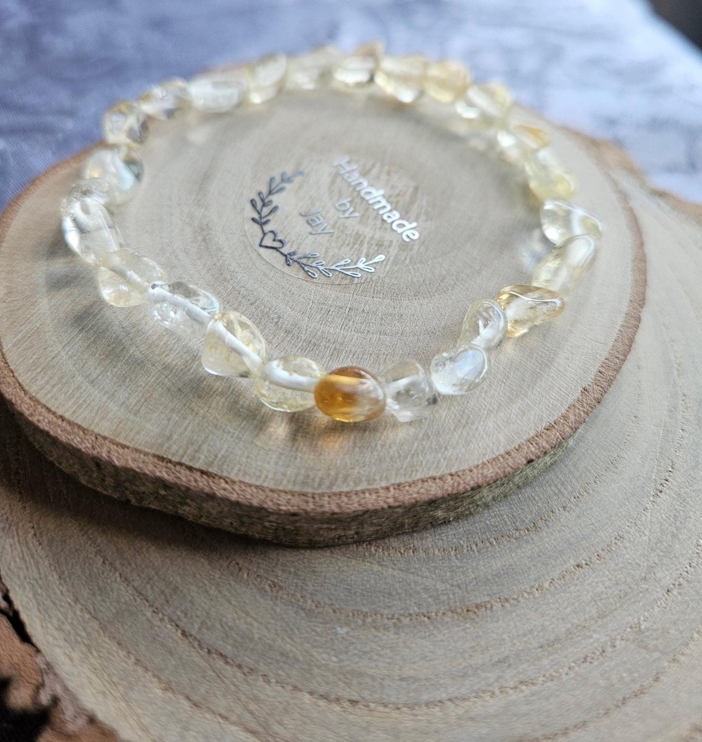 AAA Quality Natural Citrine Crystal Beaded Solar Plexus Chakra Gemstone Beaded Bracelet