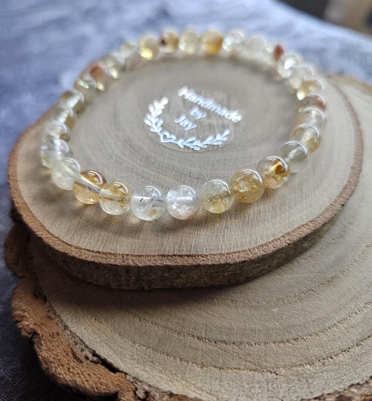 AAA Quality Citrine Crystal Beaded Solar Plexus Chakra Bracelet