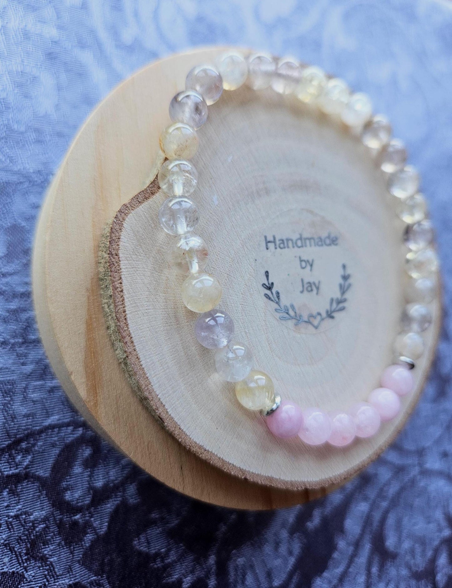 Ametrine and Kunzite Calming Reiki Crystal Beaded Bracelet