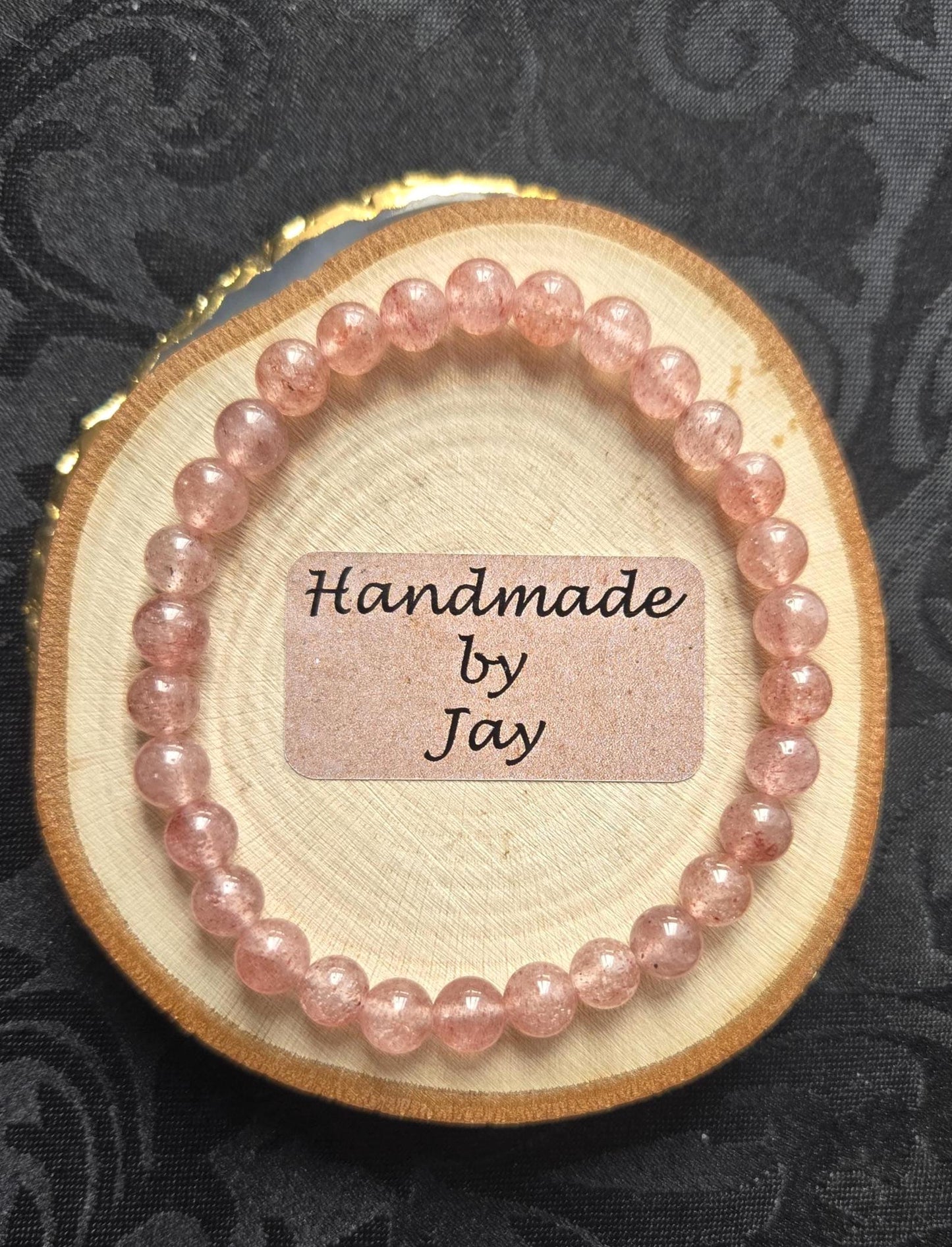 Strawberry Quartz Crystal Bracelet: Gemstone Jewellery