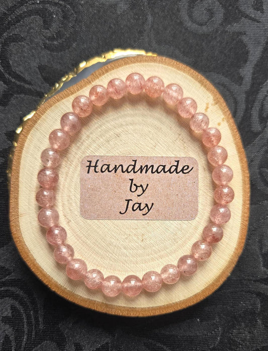 Strawberry Quartz Crystal Bracelet: Gemstone Jewellery