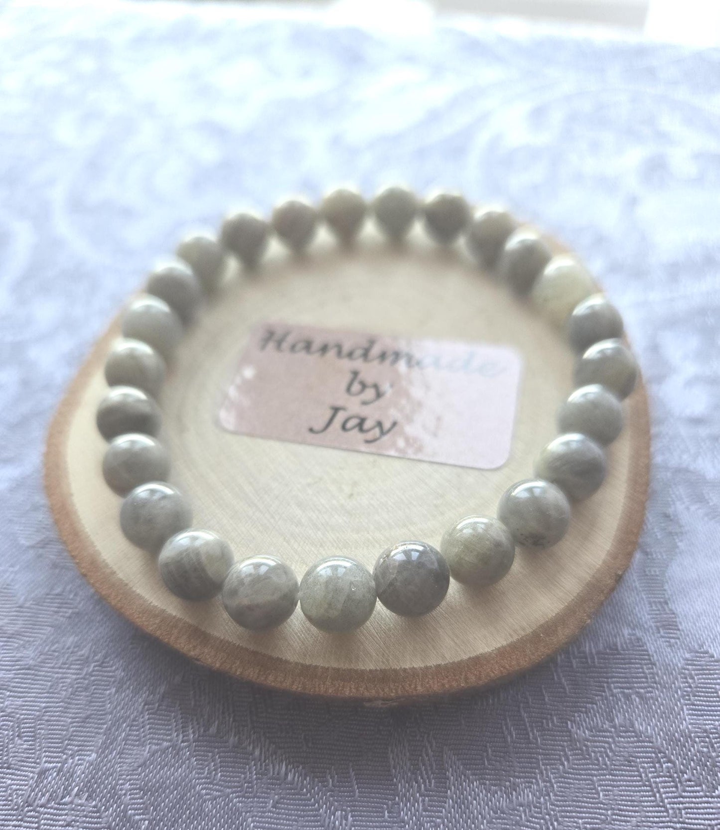 Labradorite Crystal Beaded Bracelet: Tree of Life Charm, Handmade Healing Jewelry