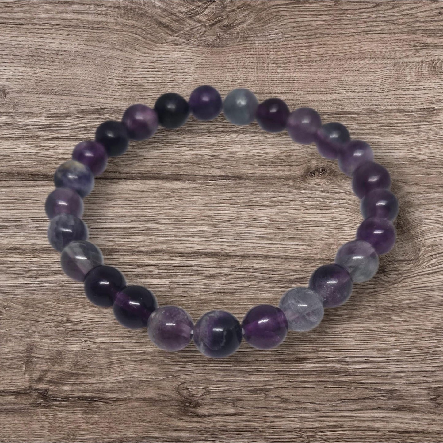 Purple Fluorite Crystal Bracelet: Healing Gemstone Jewelry, Reiki Charged