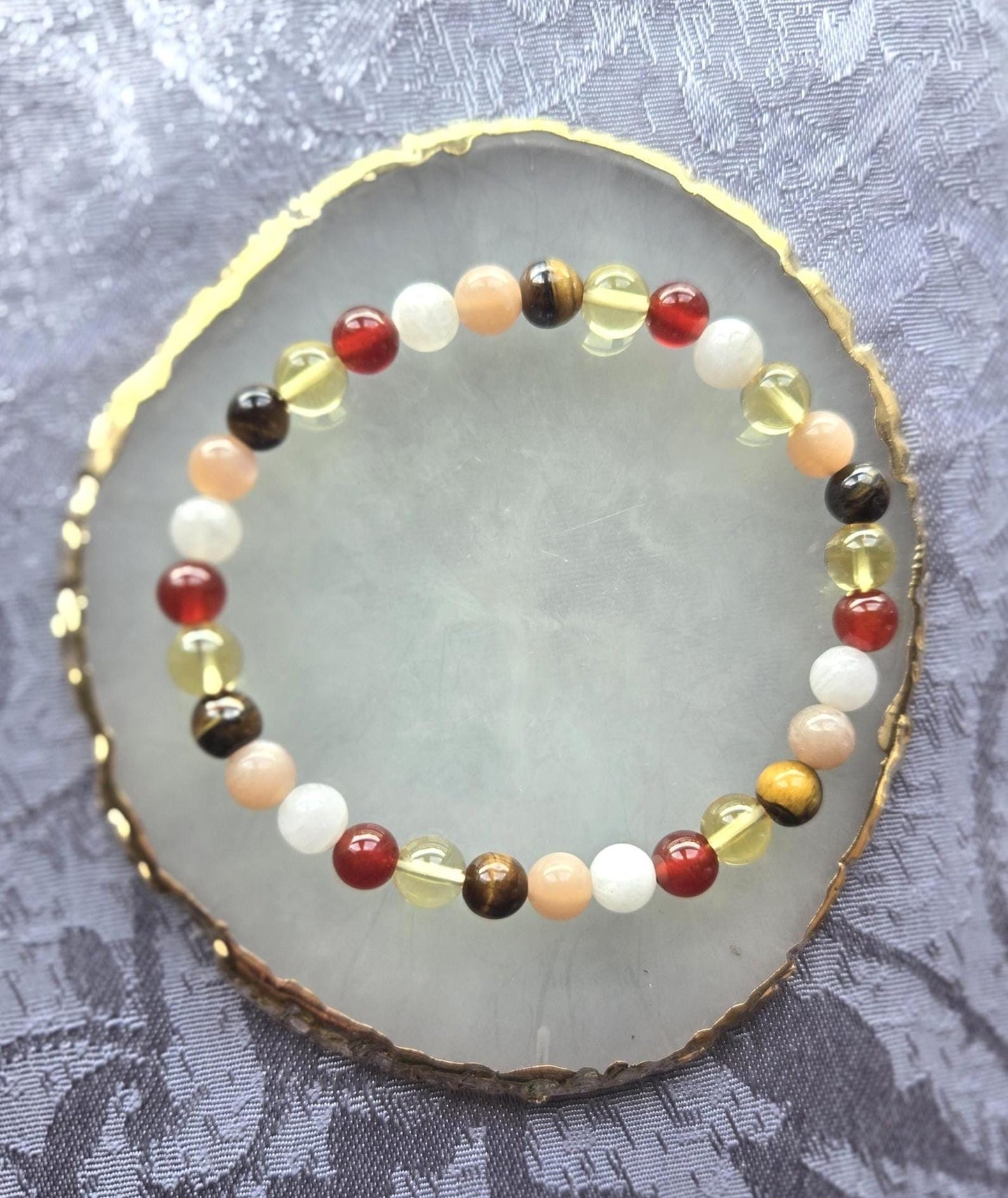 Sacral Chakra and Solar Plexus Bracelet.  Crystal Healing. Gemstone Beaded Bracelet.  Gifts for Her.