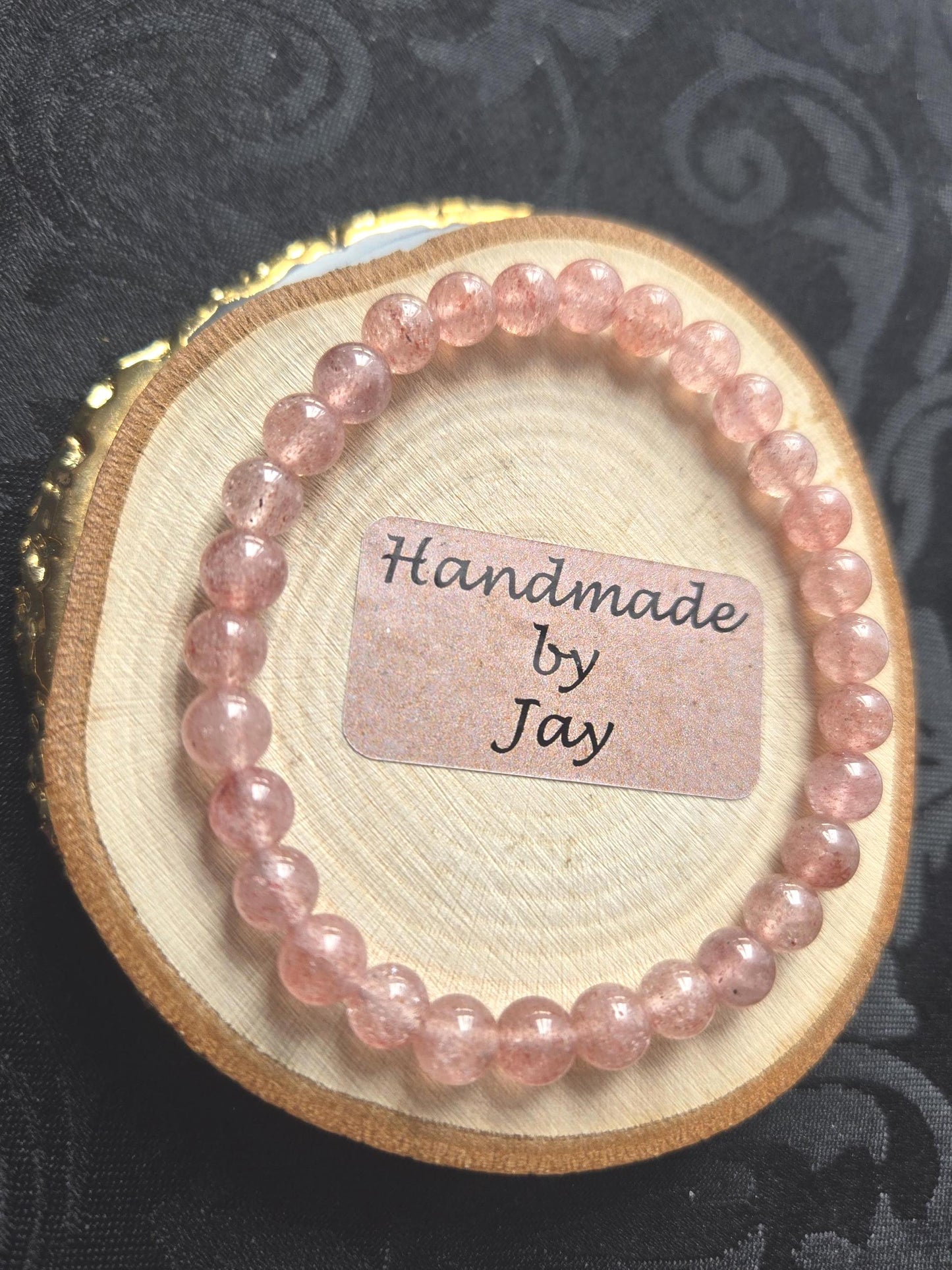 Strawberry Quartz Crystal Bracelet: Gemstone Jewellery