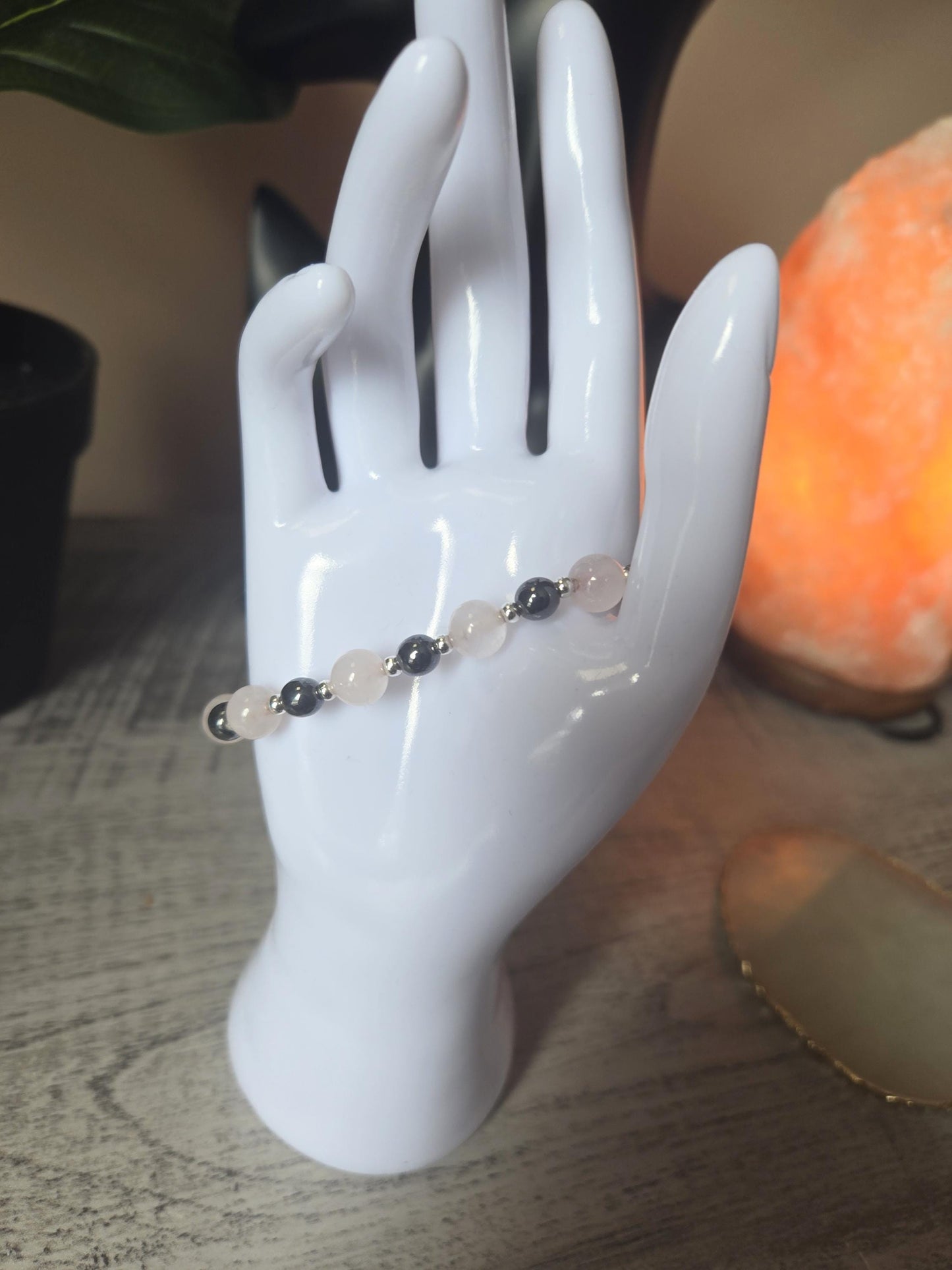 Rose Quartz Bio Magnetic Crystal Gemstone Beaded Bracelet