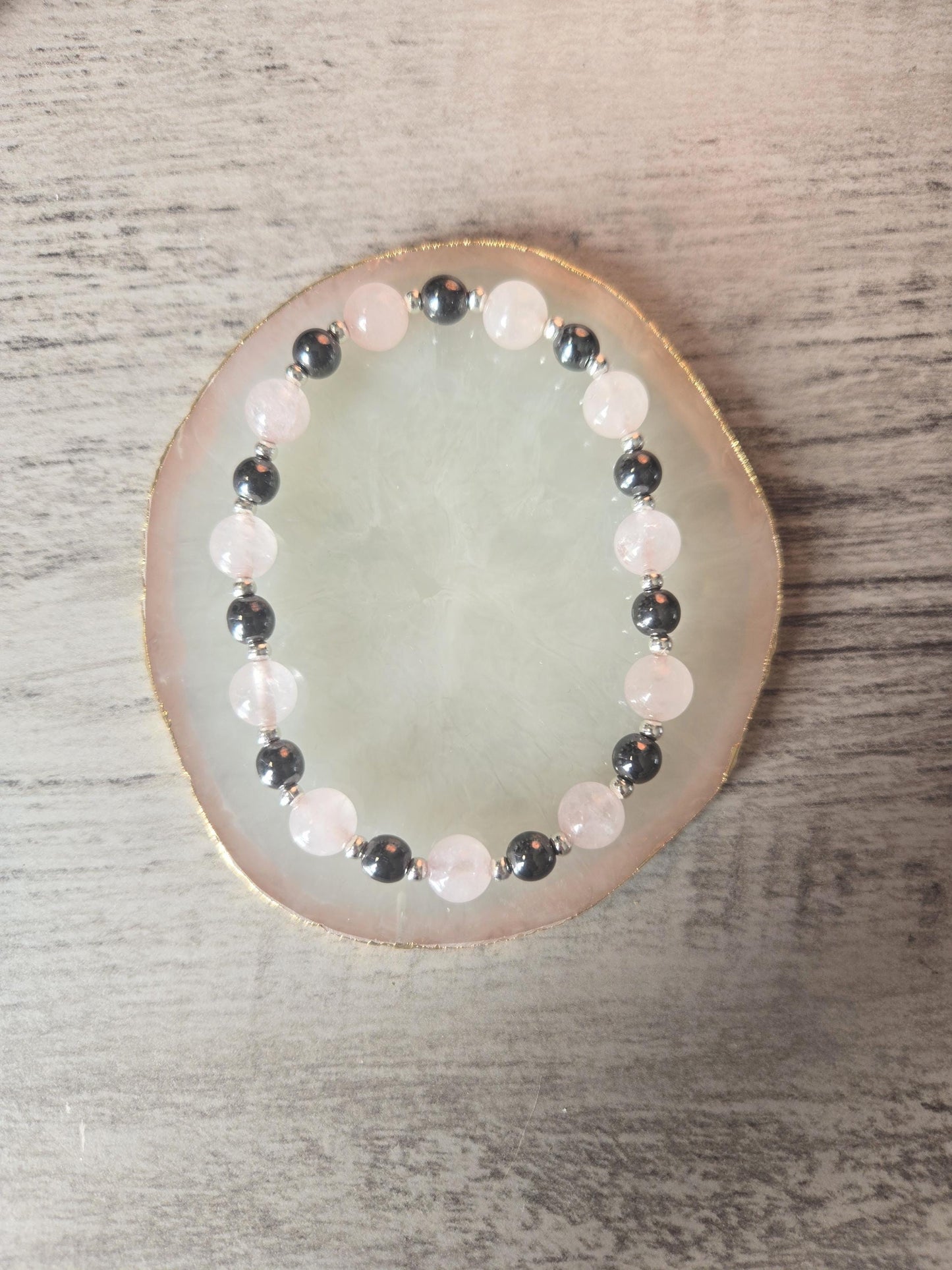 Rose Quartz Bio Magnetic Crystal Gemstone Beaded Bracelet