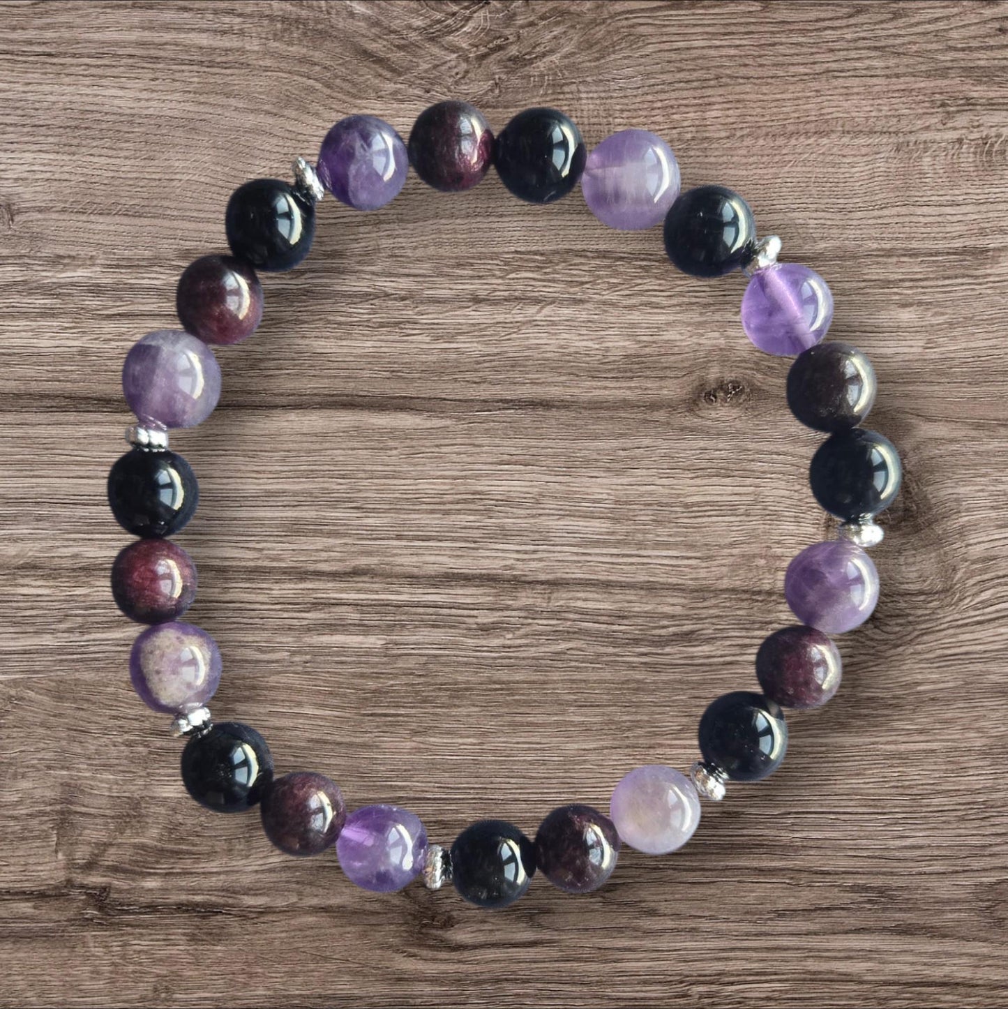 Purple Fluorite Crystal Bracelet: Crystal Gemstone Jewelry, Reiki Charged