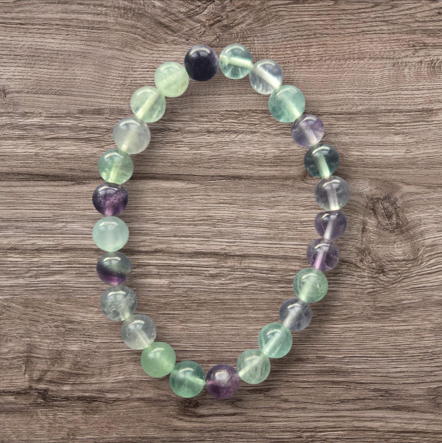 Fluorite Dizziness Crystal Healing Bracelet: Reiki Charged Gemstone Jewelry