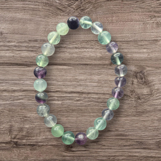 Fluorite Dizziness Crystal Bracelet: Reiki Charged Gemstone Jewellery