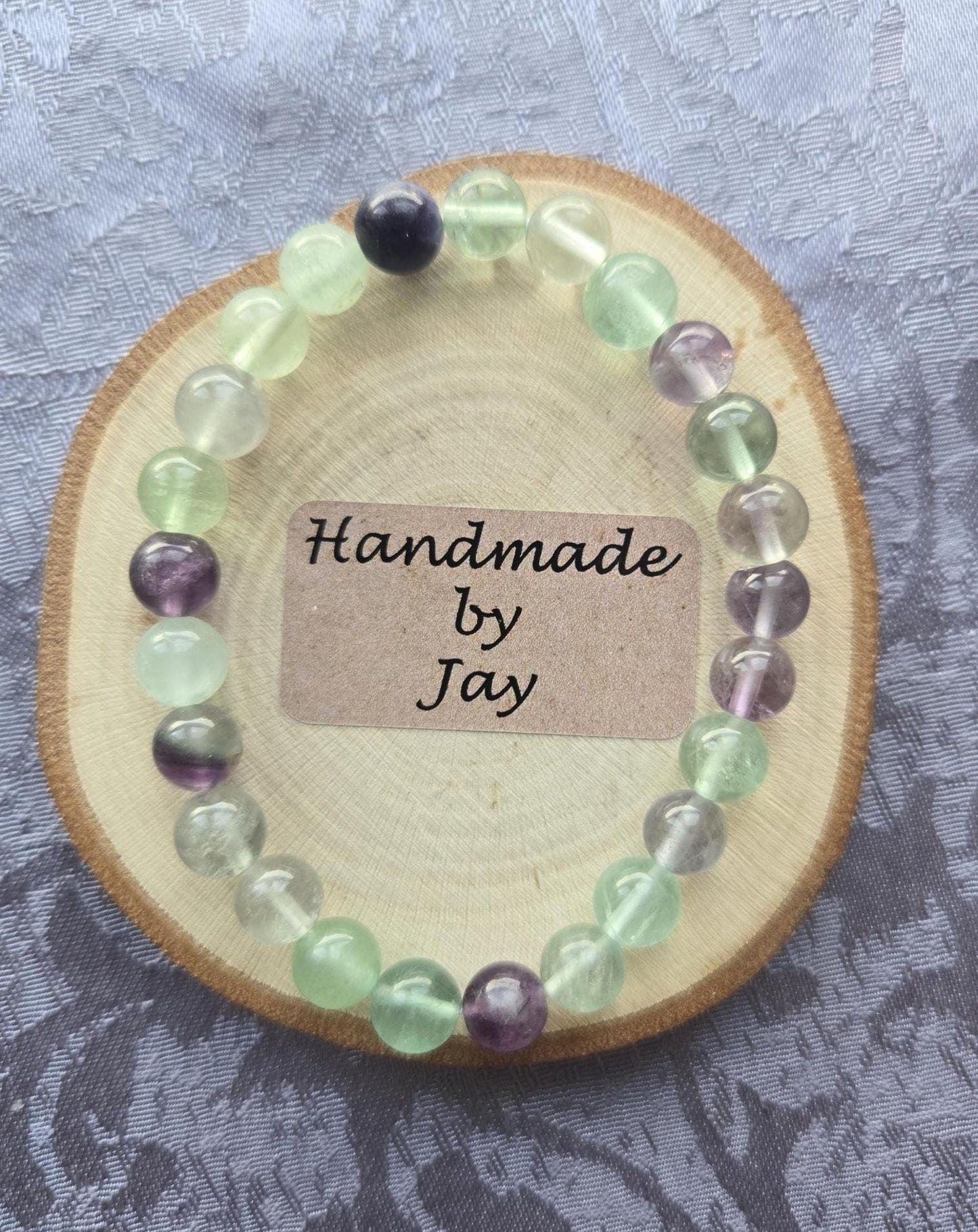 Fluorite Dizziness Crystal Healing Bracelet: Reiki Charged Gemstone Jewelry