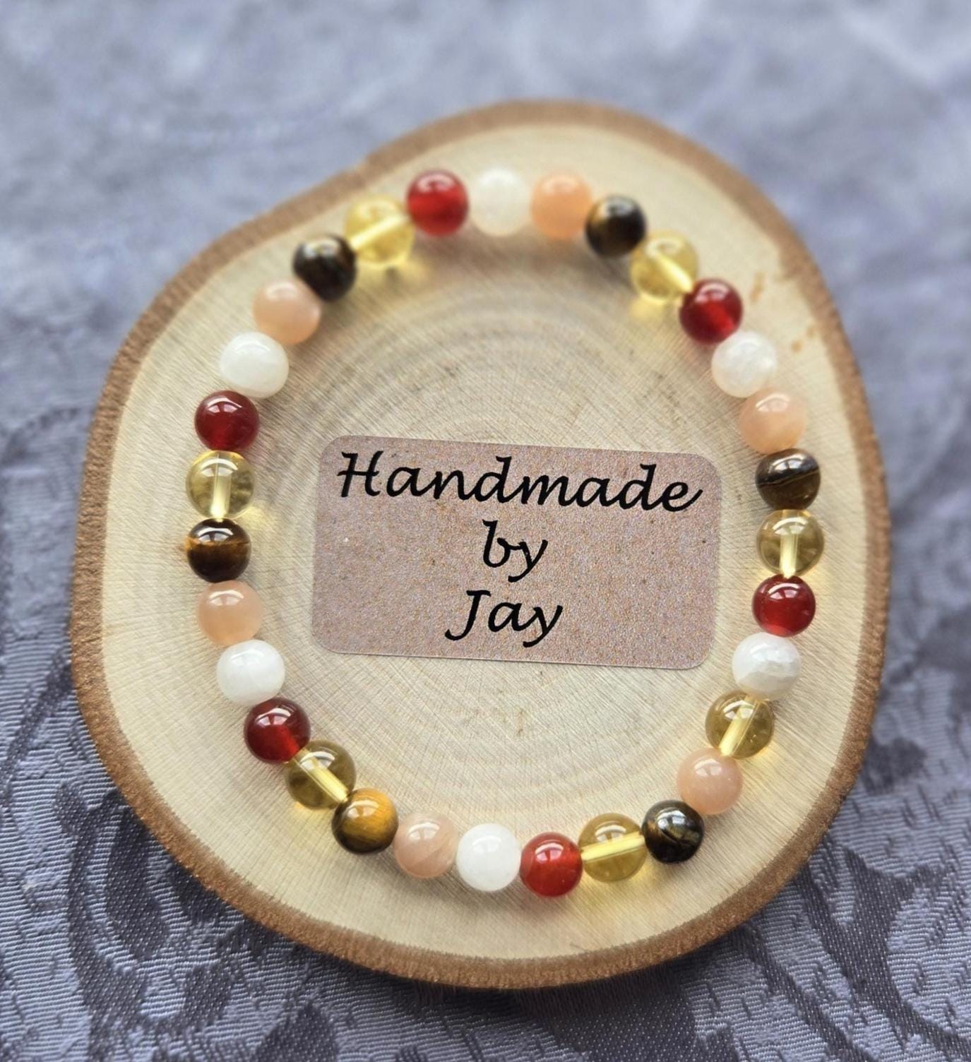 Sacral Chakra and Solar Plexus Bracelet.  Crystal Healing. Gemstone Beaded Bracelet.  Gifts for Her.