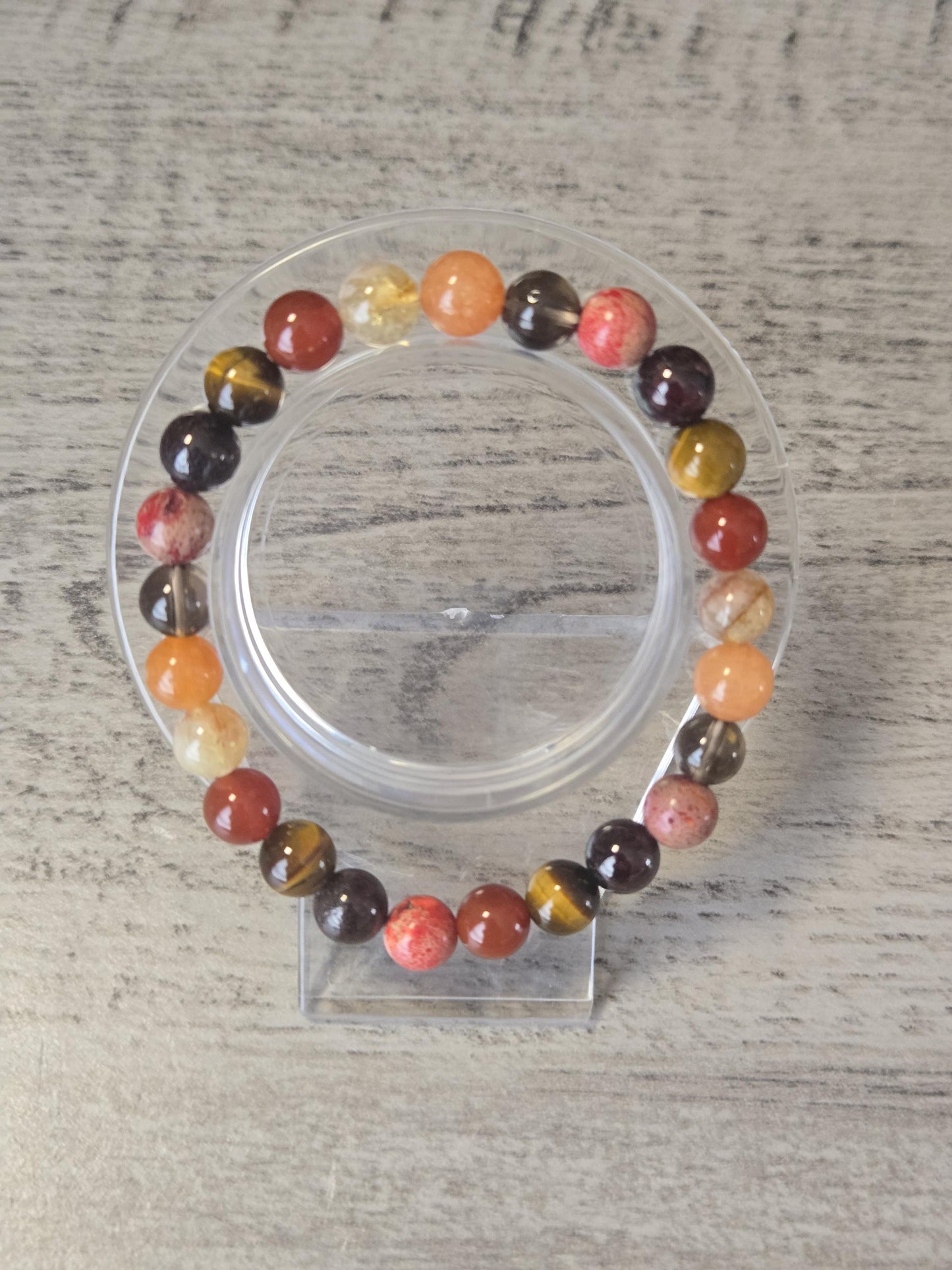 Sacral Chakra Bracelet: Sunstone, Tigers Eye, Jasper, Citrine, Garnet