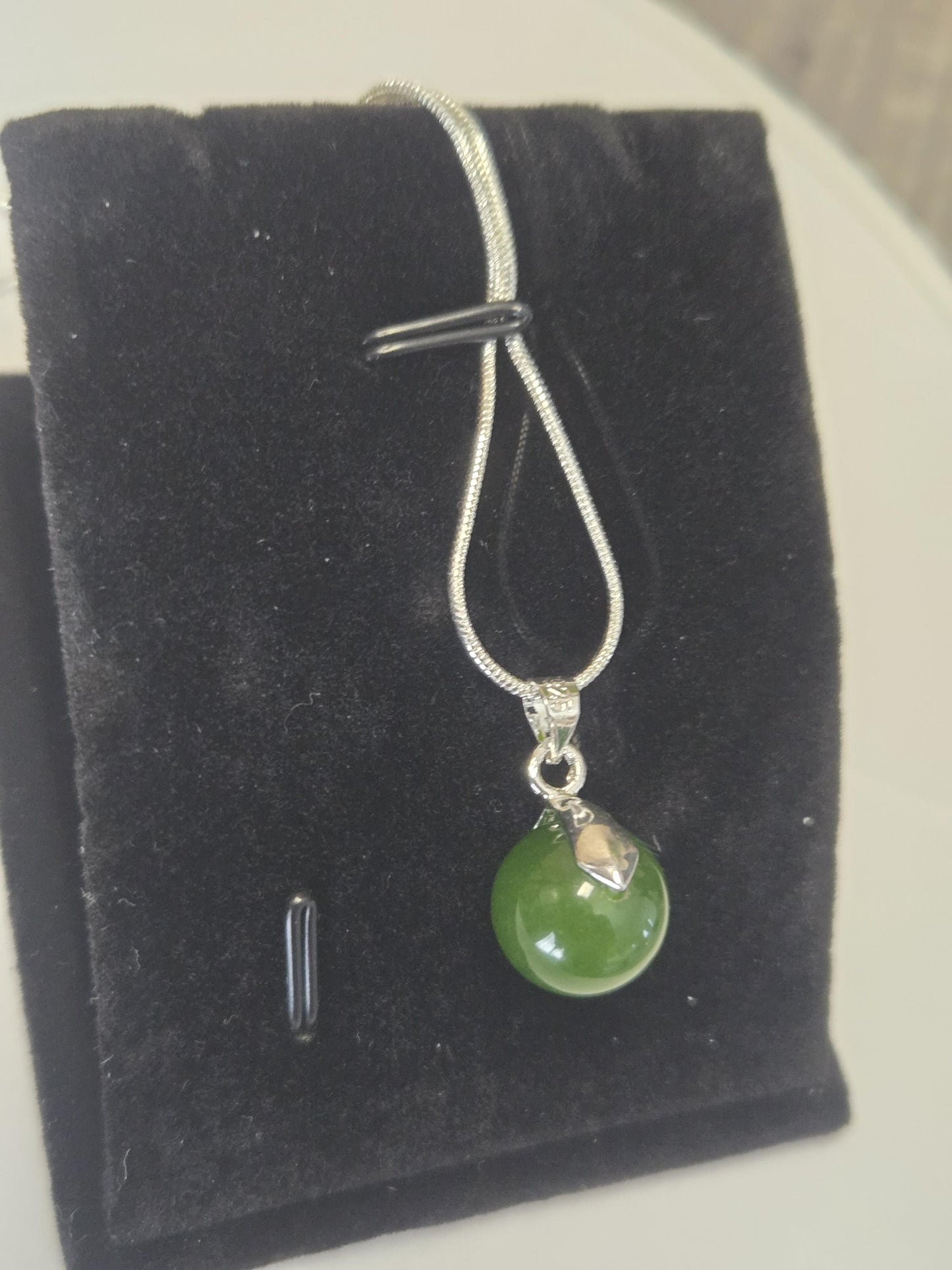 Jade for Cleansing, Detox, Anxiety and Calming Support Crystal Healing 12mm Gemstone  Beaded Pendant