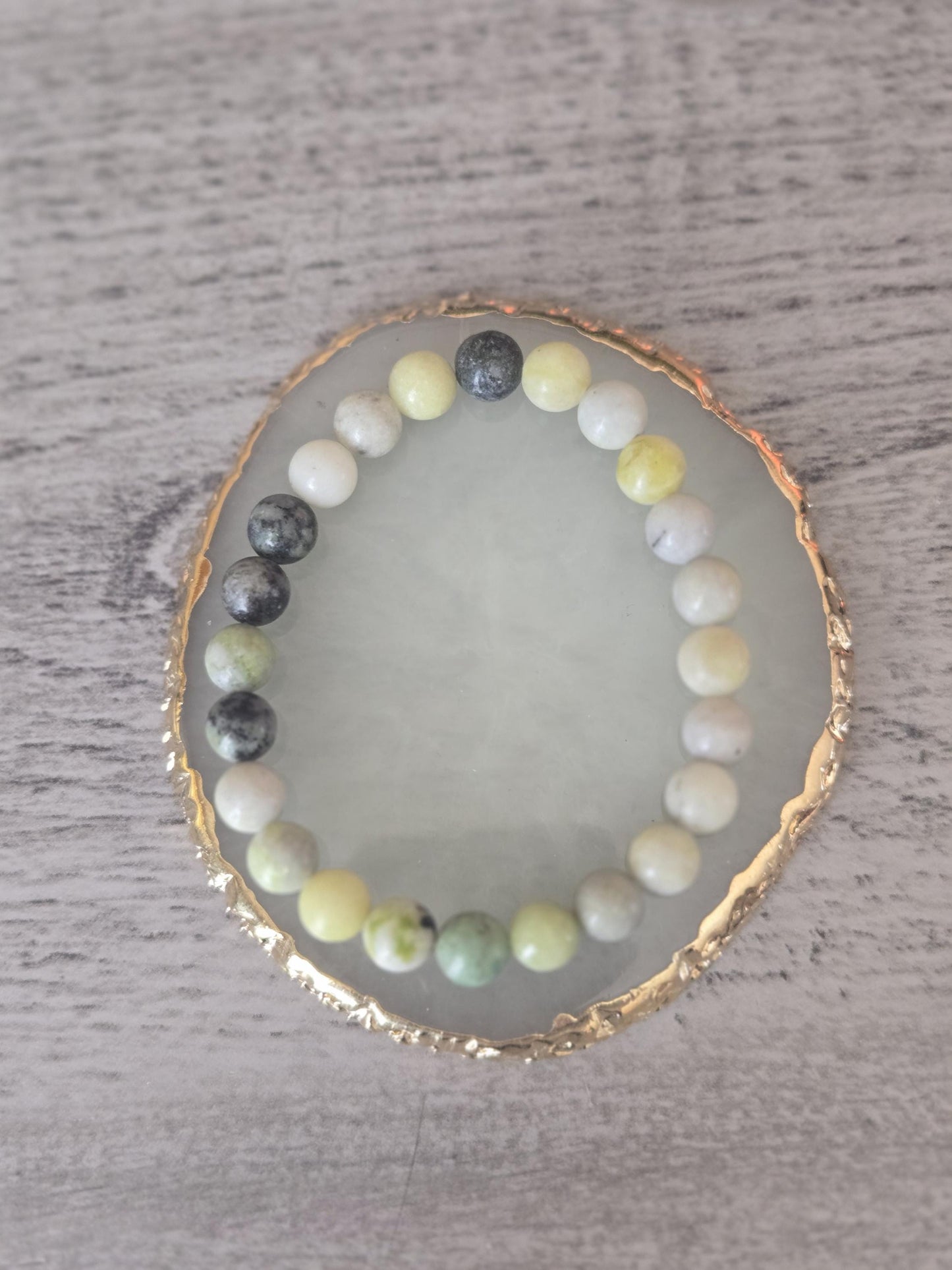 Chrysoprase & Tigers Eye Healing Bracelet: 8mm Crystal Gemstone
