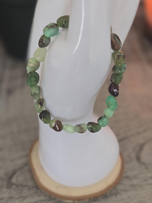 Natural Chrysoprase Crystal Gemstone Beaded Bracelet Jewellery