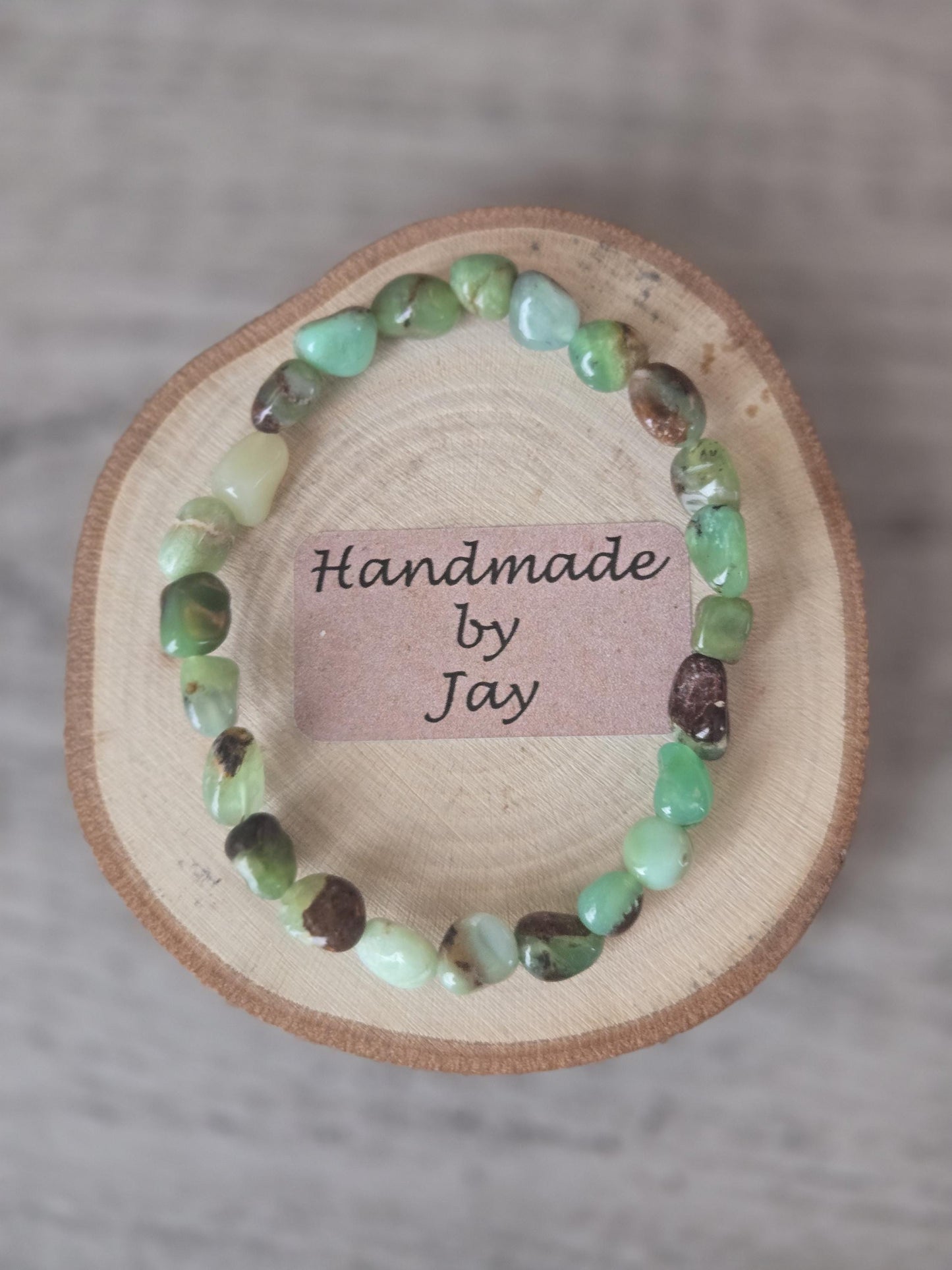 Natural Chrysoprase Crystal Gemstone Beaded Bracelet Jewellery