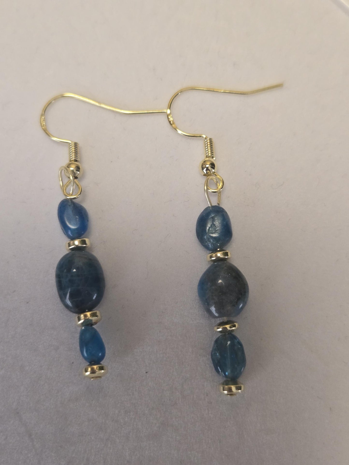 Apatite Crystal Earrings: Natural Gemstone, Gold/Silver