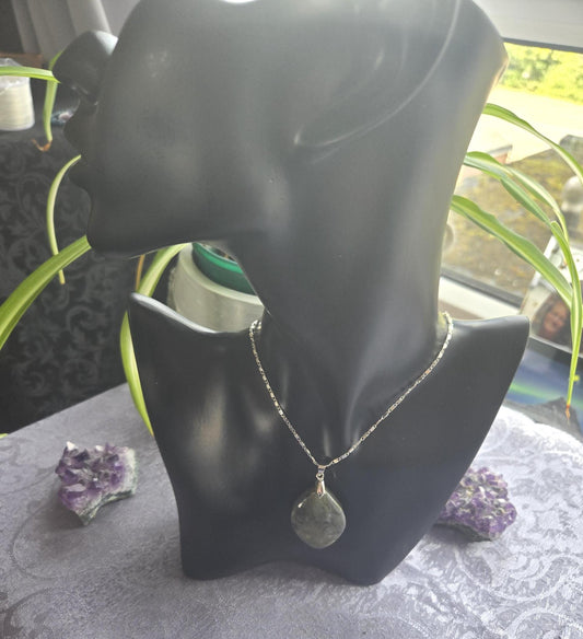 Natural Large Labradorite Crystal Gemstone Pendant