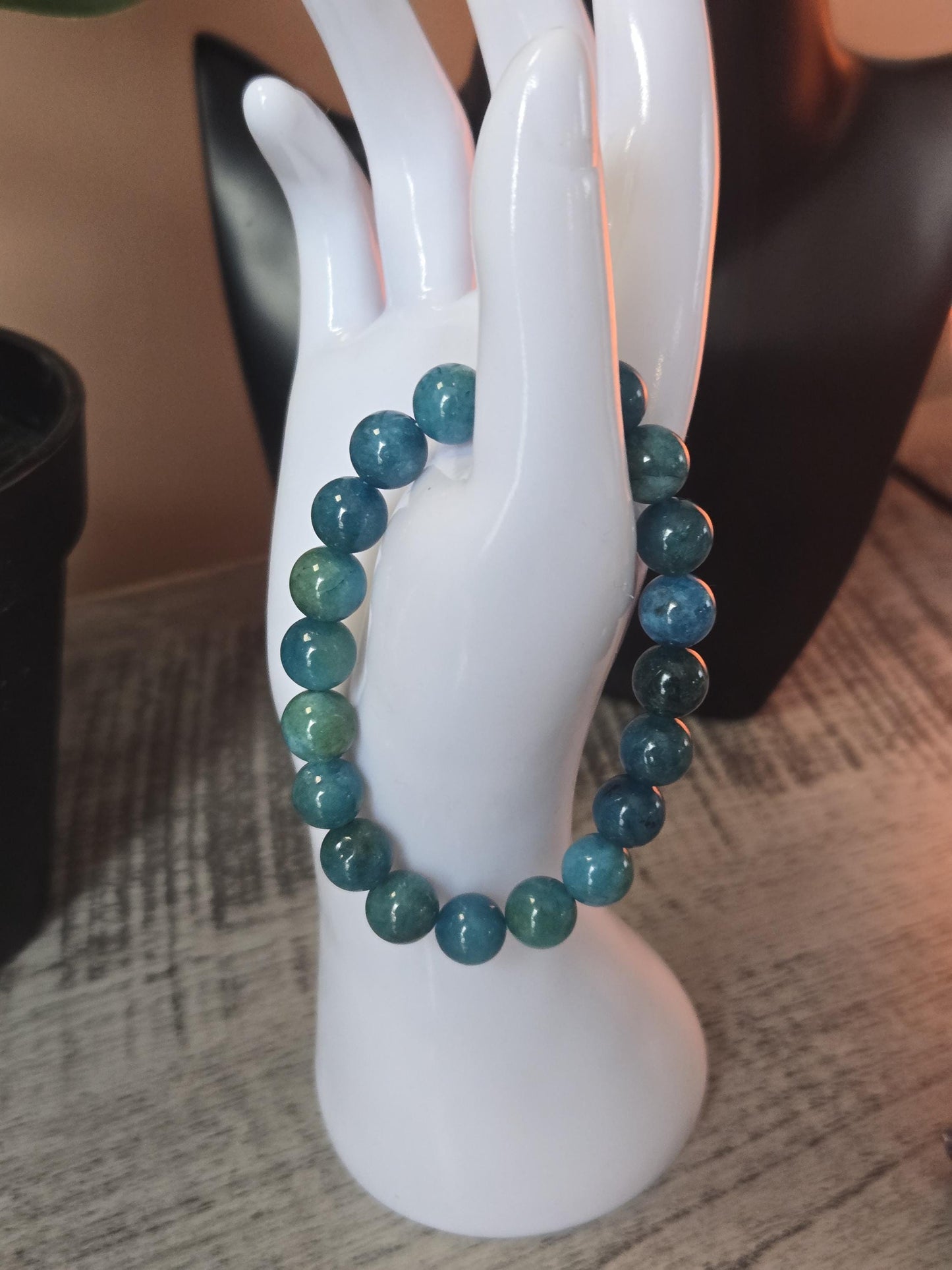 Natural Apatite Bracelet for Positive Energy - 10mm Beads